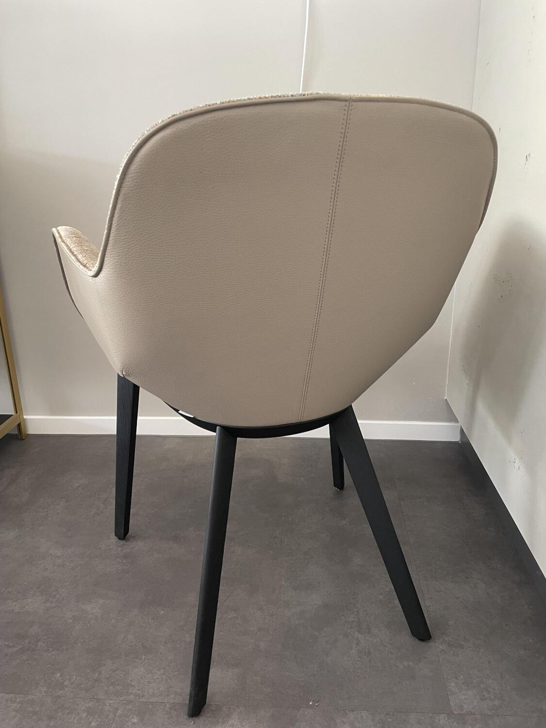 Walter Knoll - Stuhl Sheru 1441 C Stoff Kimali 7692 Bluewash Beige Rücken Leder Pebble - 4