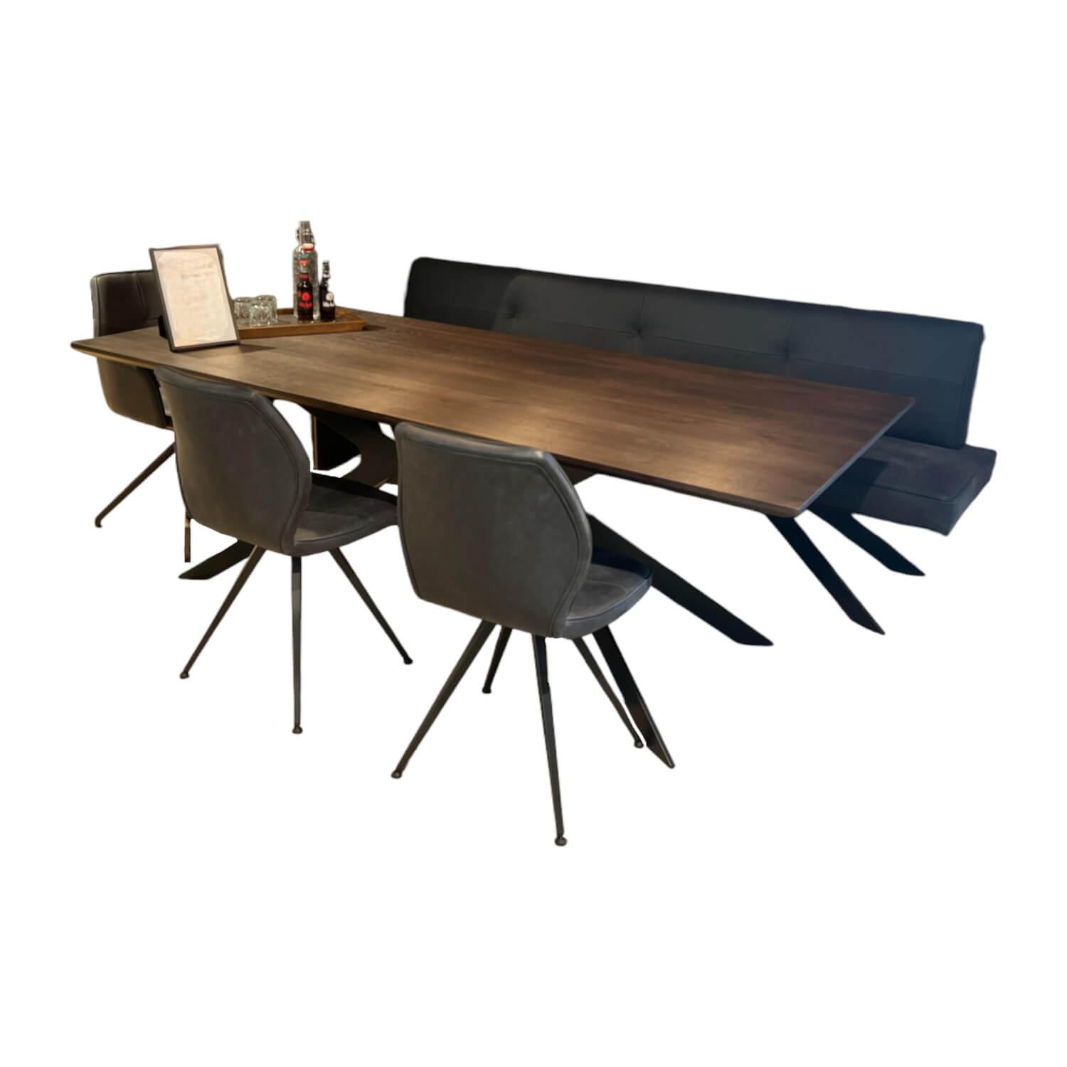 Anrei - Seating group Vivo Leather Nubuk Black Frame Matt Black Without table - 1