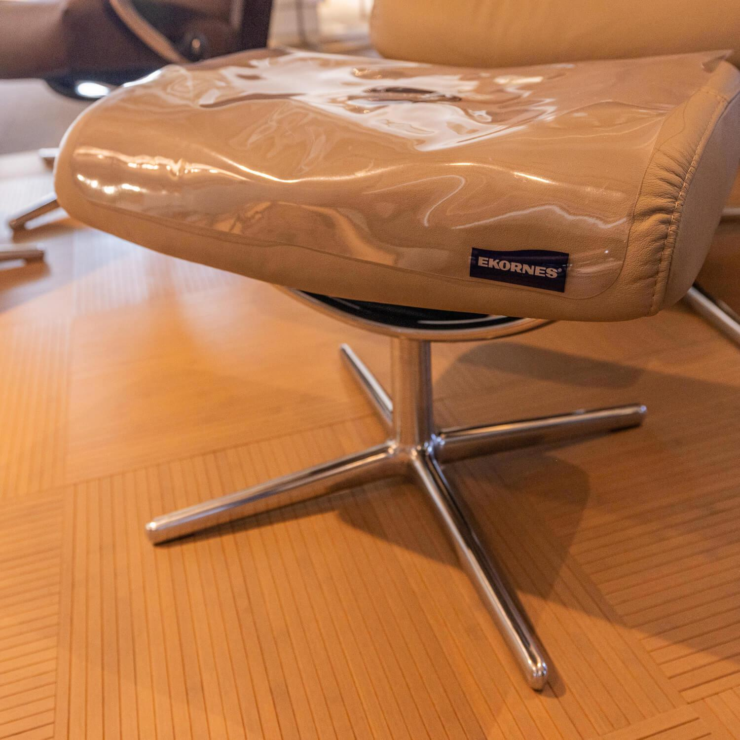 Stressless - Sessel Berlin M Bezug Leder Paloma 45 Mushroom Beige Gestell Cross AH Aluminium 40 - 9