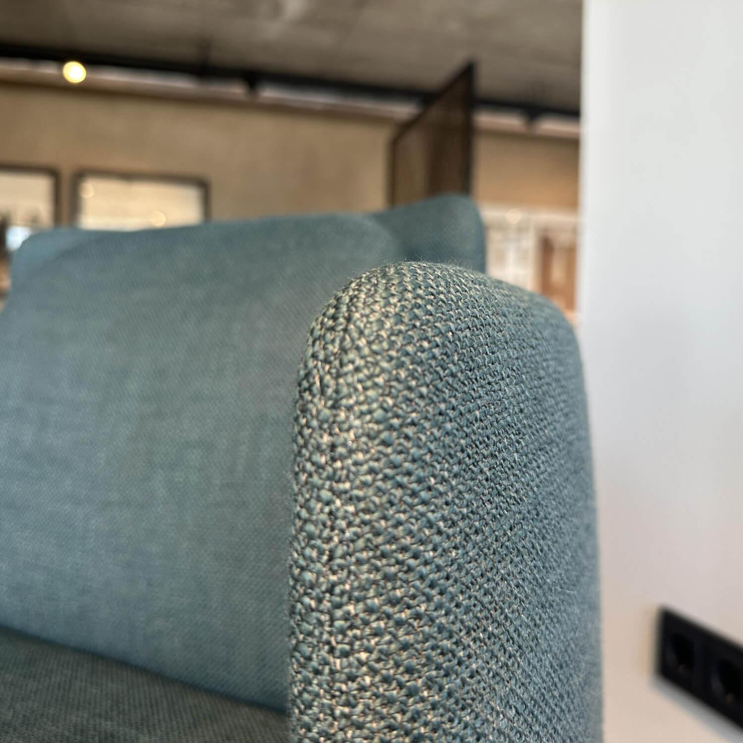 Minotti - Sessel Tape Stoff H Shibuya 16 Ottanio Grün Blau Gestell Metall Bronzefarbig Lackiert - 6