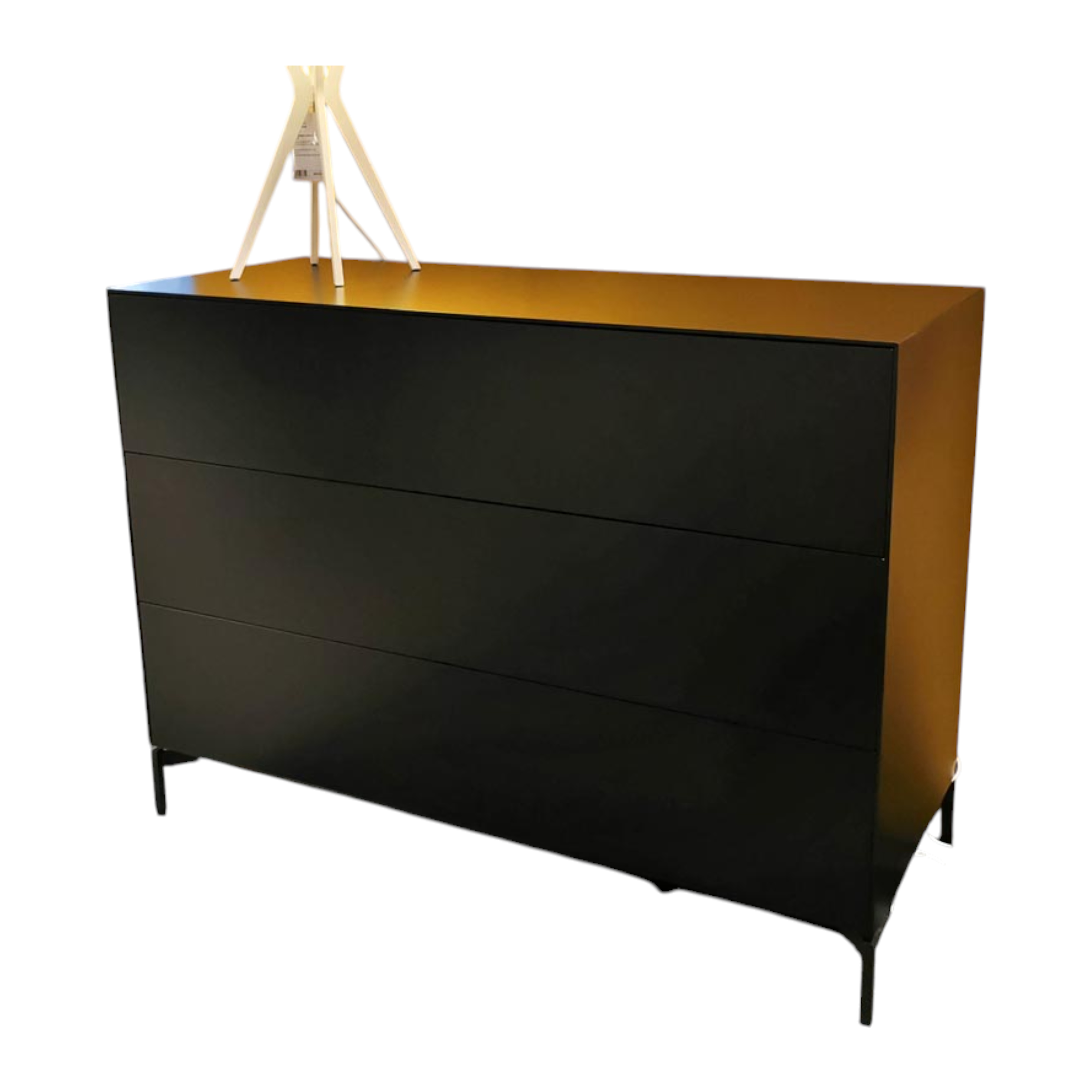 Piure - Sideboard Nex Pur Box MDF Mattlack P13 Schwarz Mit 3 Schubladen - 1