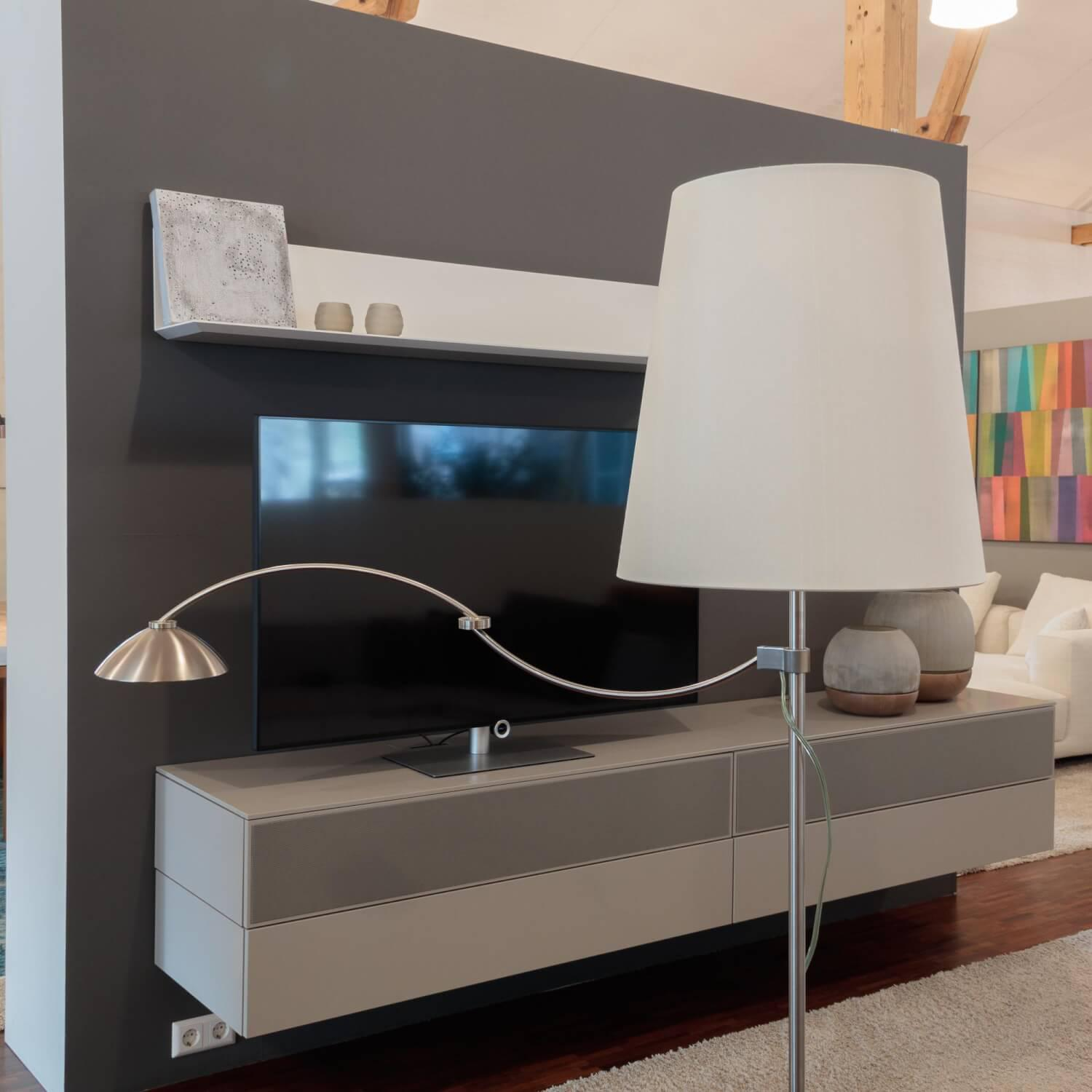 Christine Kröncke - Floor Lamp Lara Stainless Steel With Swivel Arm Shade Shining Bright - 3