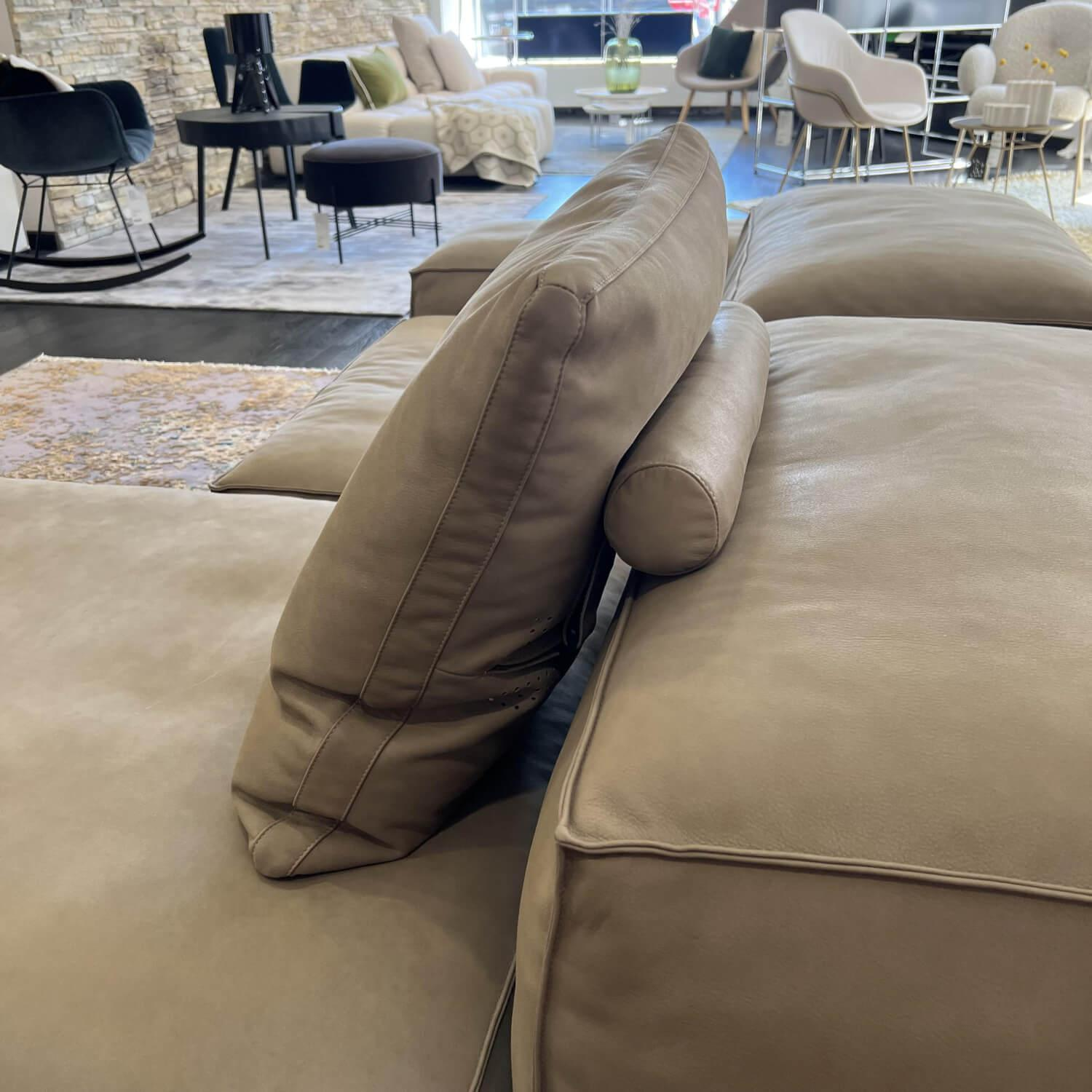 Living Divani - Sofa Extrasoft Leder Seta New Scotland Tortora 702 - 8