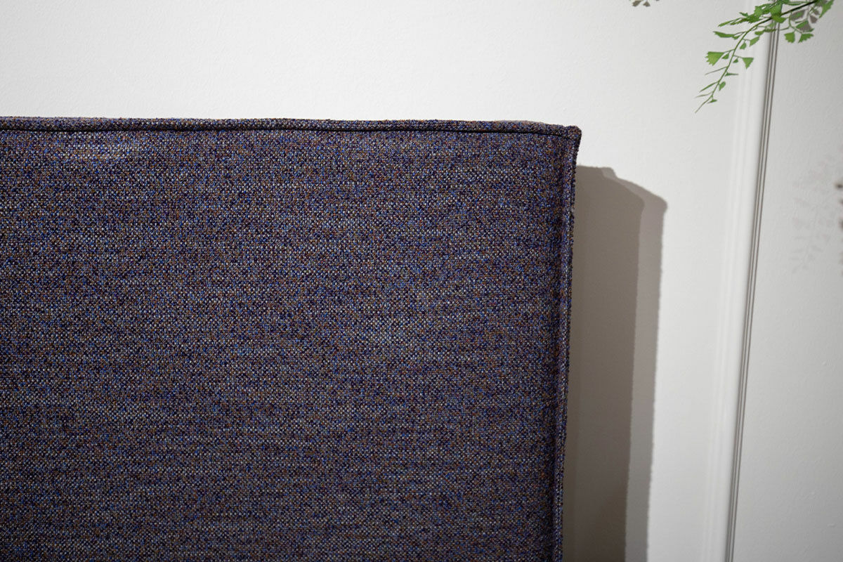 Treca Interiors - Boxspringbett Fine Stoff Passion Blau Füße Cube Wenge mit 2 Obermatratzen - 3