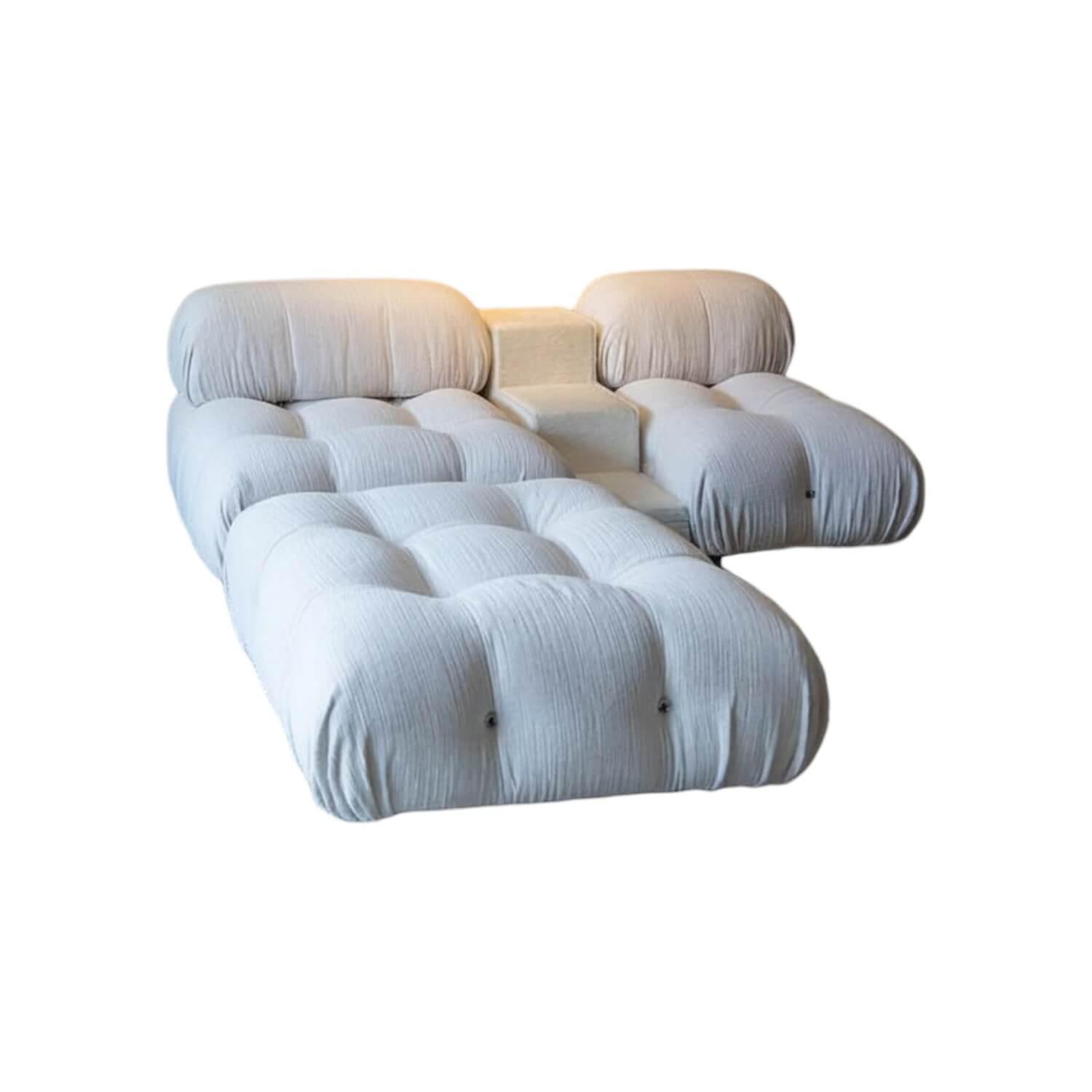 B&B Italia - Sofa Camaleonda Stoff Enia Elfenbein Weiß Gestell Buche Natur Inklusive Hocker - 1