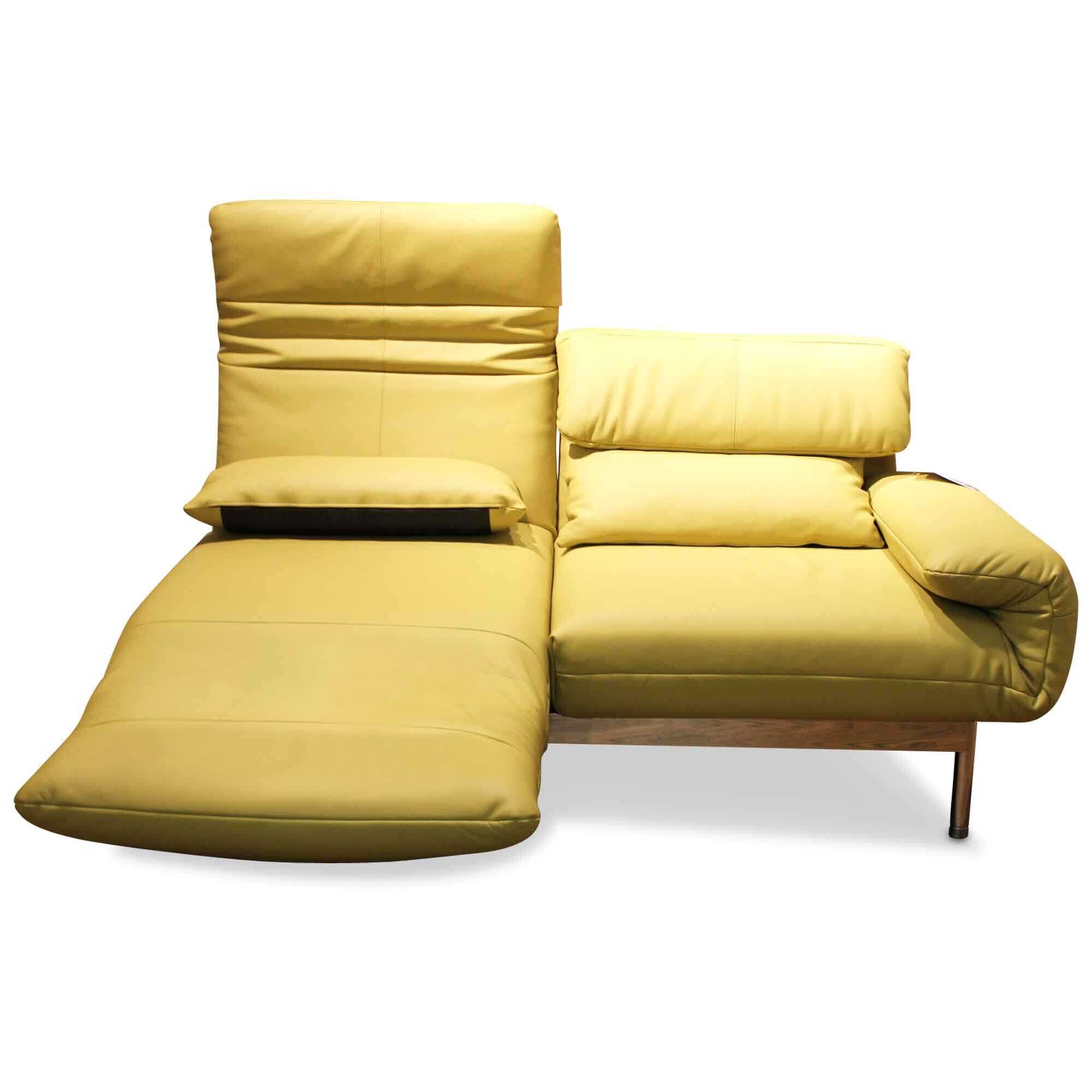 Sofa 380 Plura in Leder grün gelb