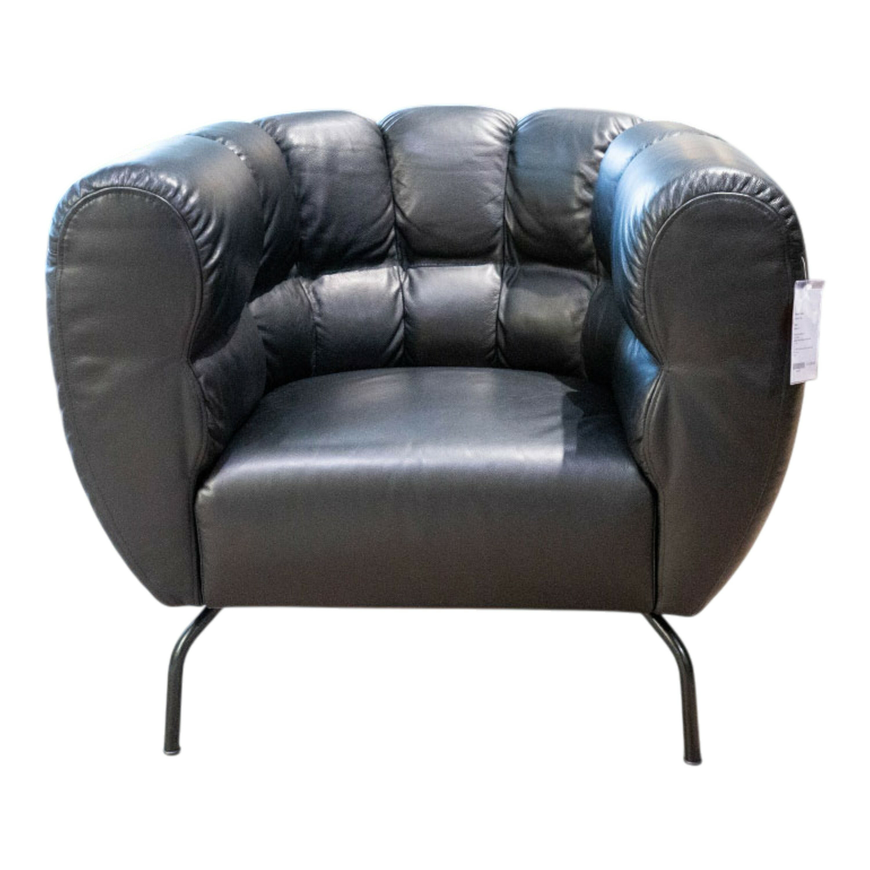 Brühl - Sessel Magnolia Leder Lama 5669-10 Schwarz Gestell Schwarz - 1