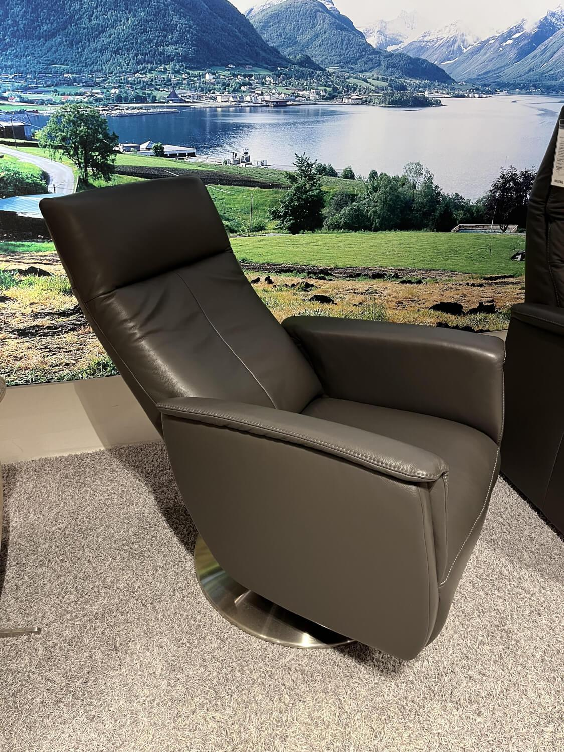 Activineo - Drehsessel Baccara Leder WM Anthrazit Drehteller Metall - 3