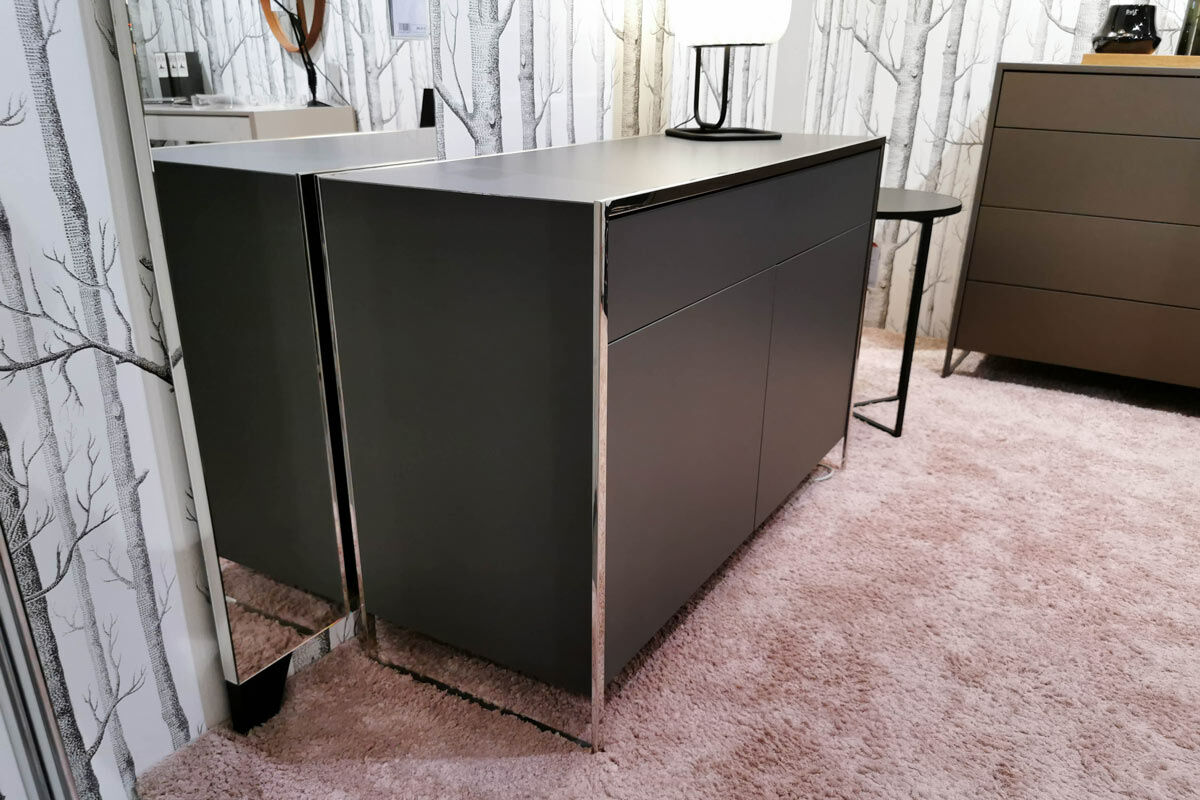 YOMEI - Kommode Smart Oberfläche Pantex Graphit Matt Gestell Edelstahl Poliert - 5