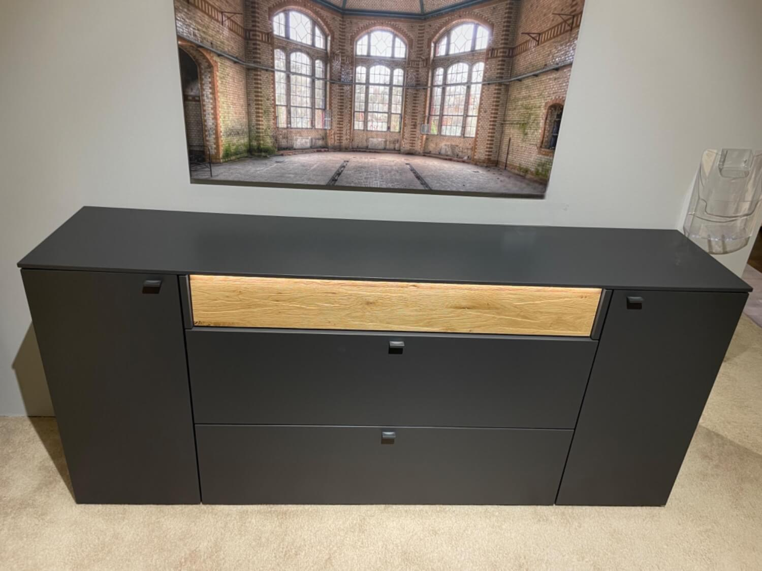Venjakob - Sideboard 7243 3893 Lumea Lack Anthrazit Matt Und Eiche Gebürstet Mit LED Beleuchtung - 5