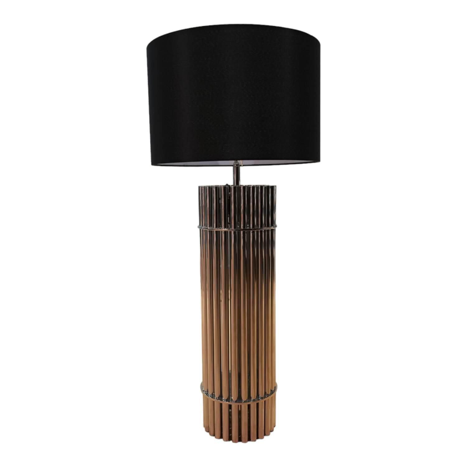 Eichholtz - Tischlampe Reef Gestell Edelstahl Mit Nickel Finish Lampenschirm Schwarz Ohne Leuchtmittel - 1