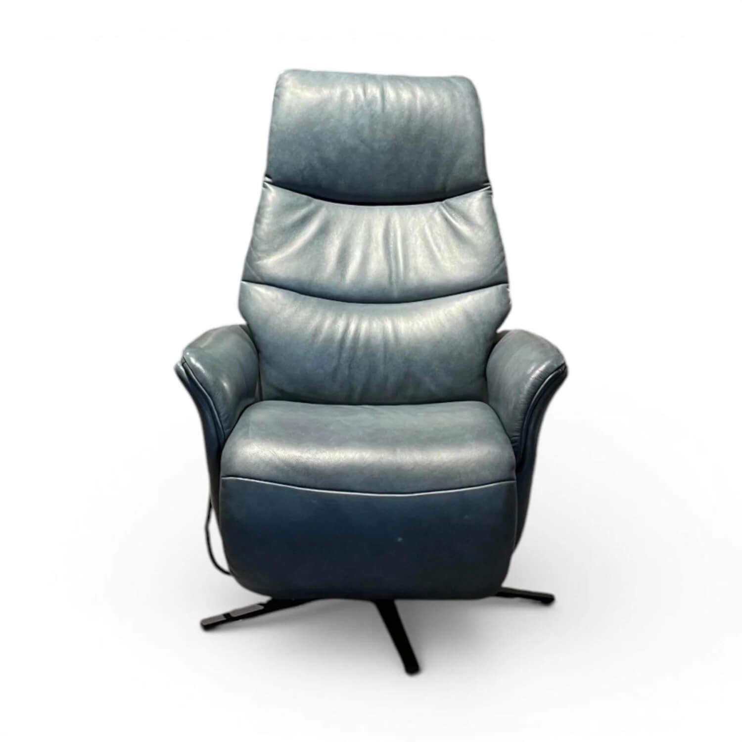 himolla - Sessel 7052 Easy-Swing L Leder Eleganza Türkis Sternfuß Metall Anthrazit Pulverbeschichtet Inkl. 2-Motorig Verstellfunktion - 7