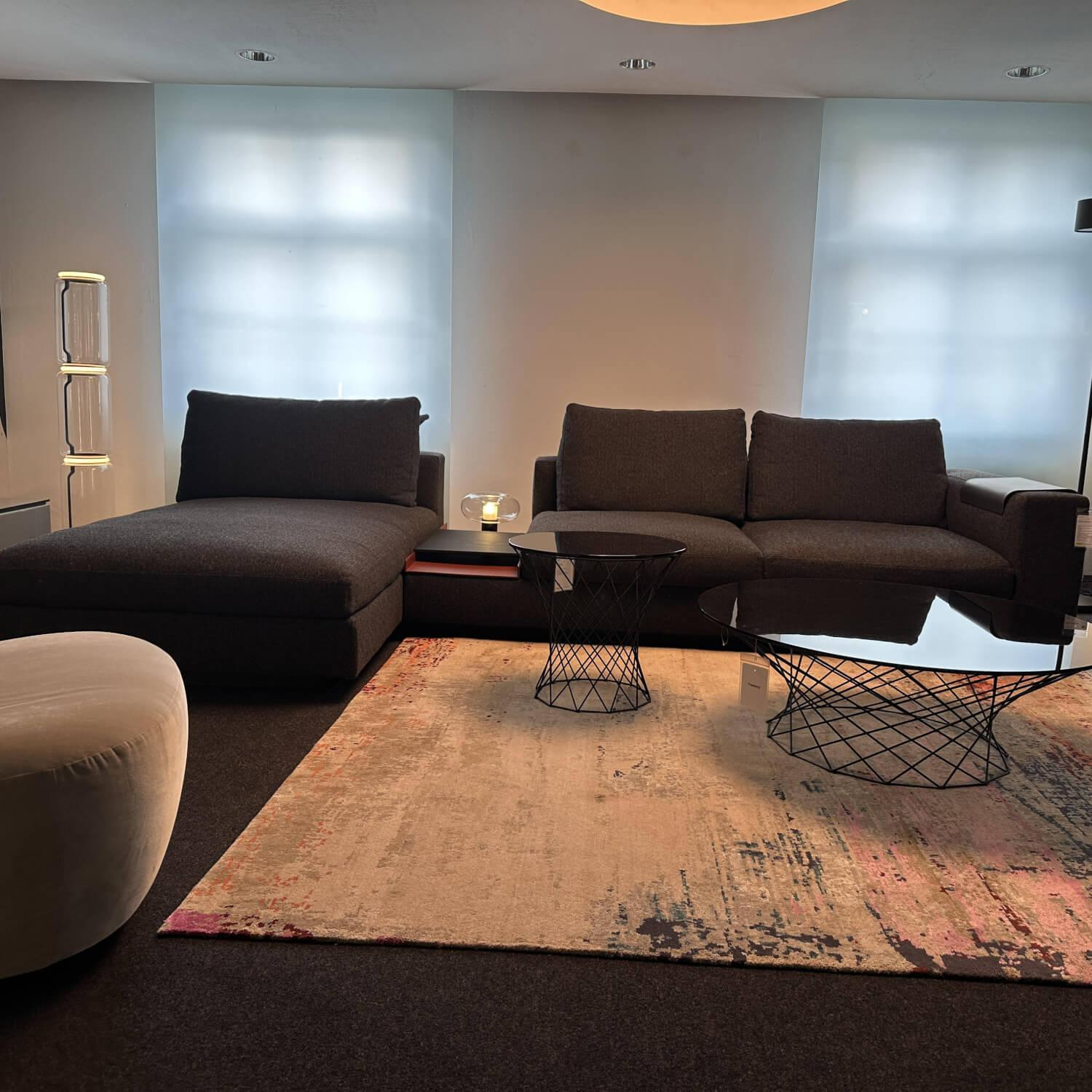 Walter Knoll - Ecksofa Living Landscape Stoff Kvadrat Savanna 0192 Schwarz Sockel Buche Schwarz Lackiert Mit Kunststoffgleitern - 2