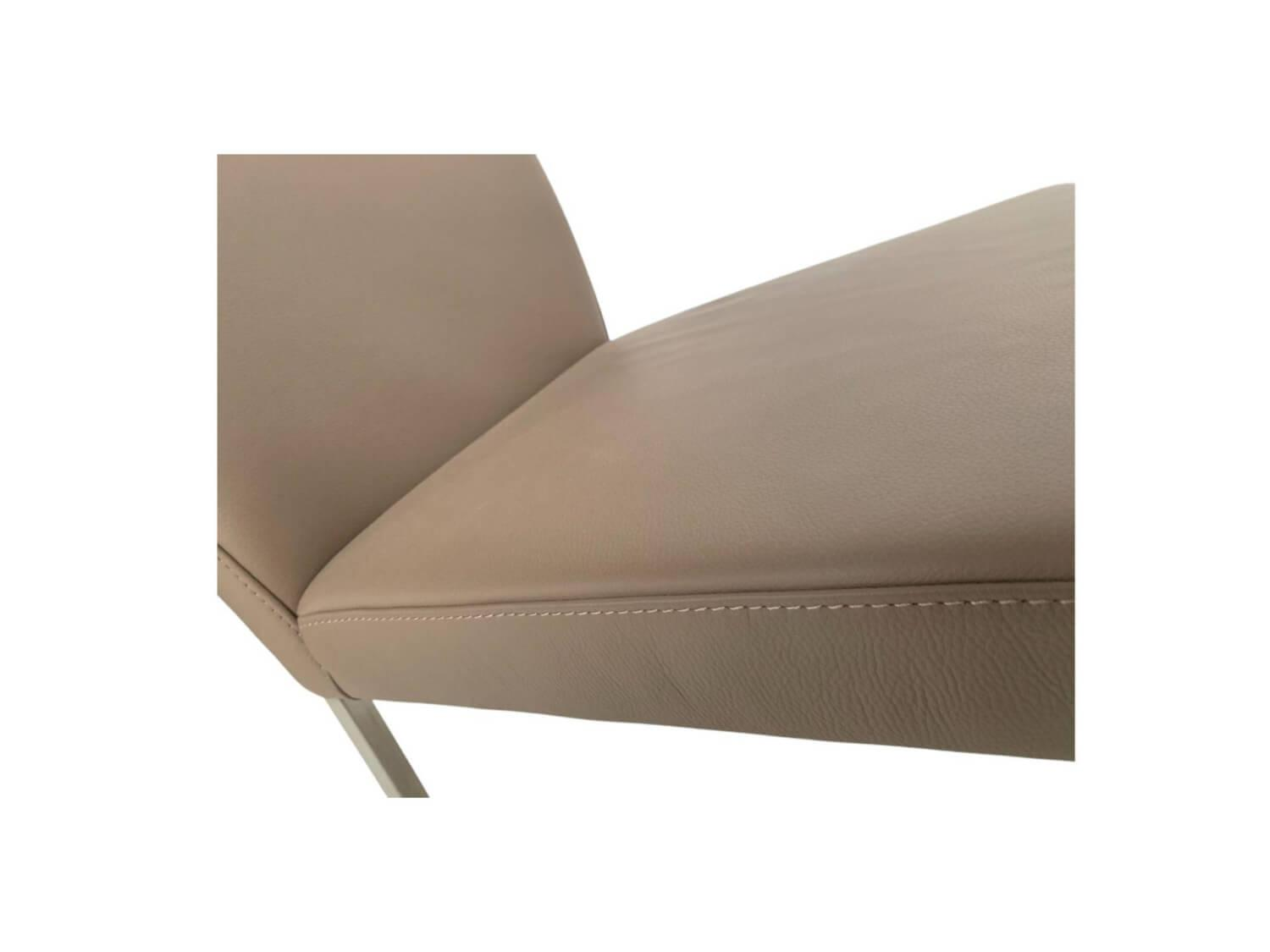 K+W - Stuhl 6195 Leder Bronco 86 Smoke Grau Braun Gestell Edelstahl Gebürstet - 3