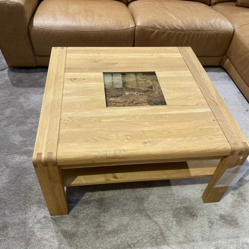 Natura - Couchtisch Cartago Soft Wildeiche Furniert Natur Mit Integriertem Korkakzent Hinter Klarglas - 2