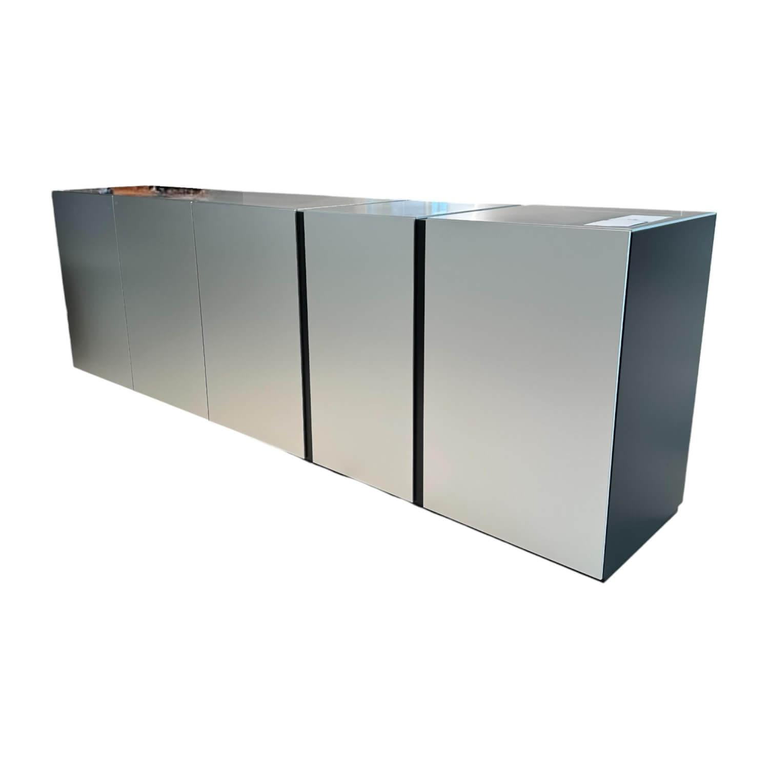 Kettnaker - Kommode Alea Fronten Und Abdeckplatte Aluminium Natur Korpus Lack Schwarz Matt - 1