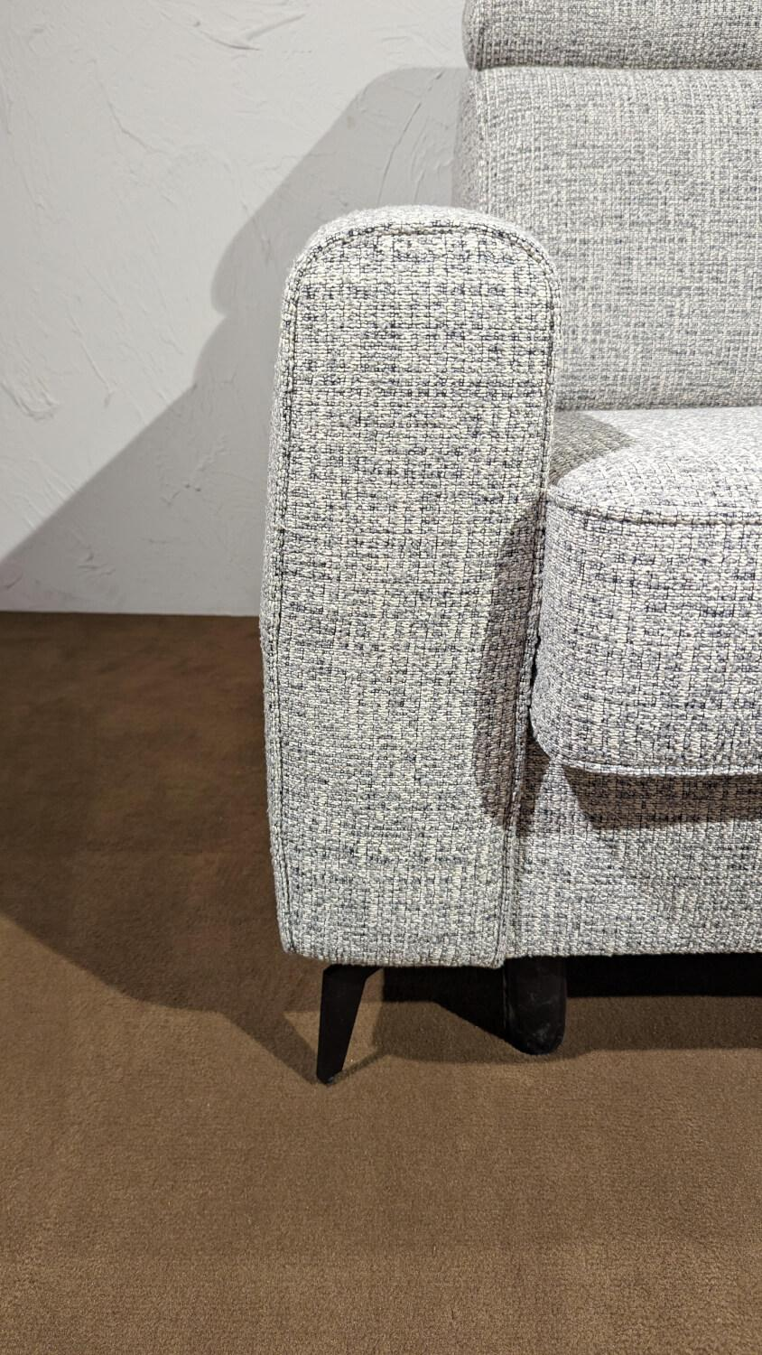 Restyl - Schlafsofa Enya Stoff 2-7074 Grau Füße Schwarz - 5
