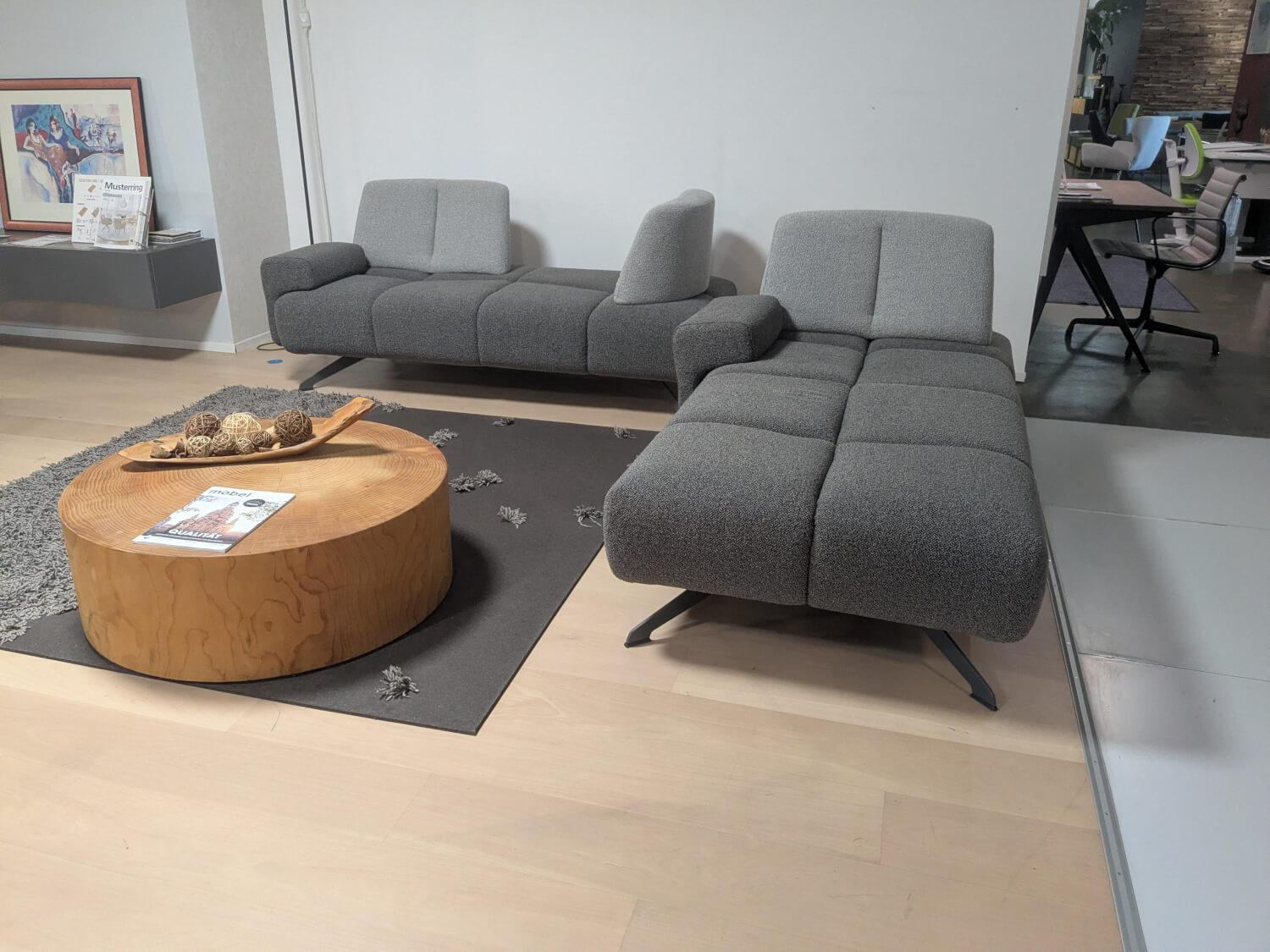 WK Wohnen - Garnitur WK515 Joker Stoff Cosmo Anthrazit Grau 2 Sofas - 9