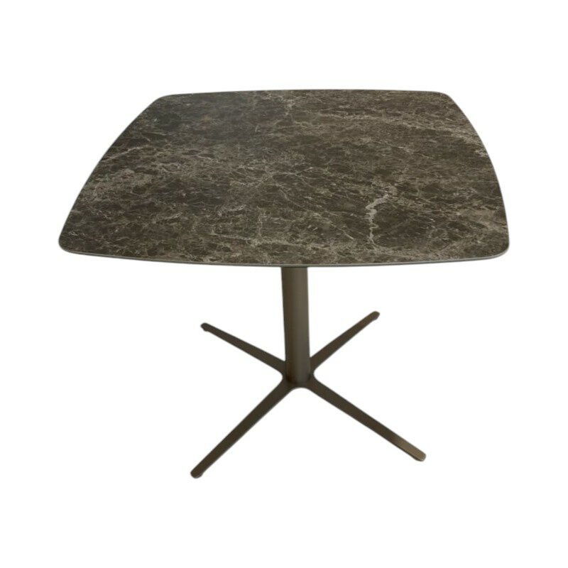 Ronald Schmitt Design - Bistrotisch Bistro Platte Keramik Bombiert Marmor Dunkel Grau Schwarz Gestell Metall Bronze - 1