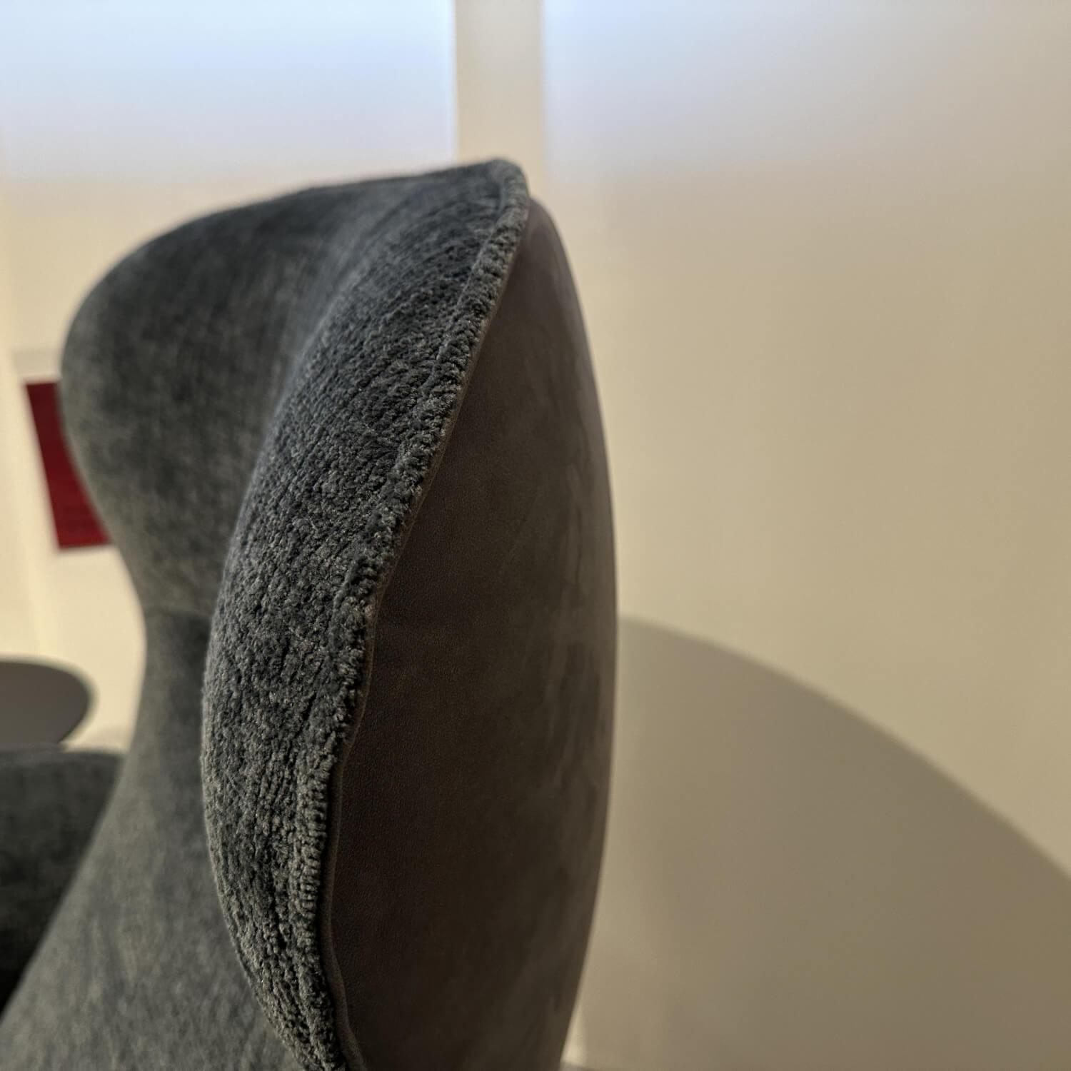 Jori - Relaxsessel Daydreamer Innen Stoff Mumble Oltremare Blau Außen Leder Nubuck Anthraciet Anthrazit Fuß Graphitgrau - 2