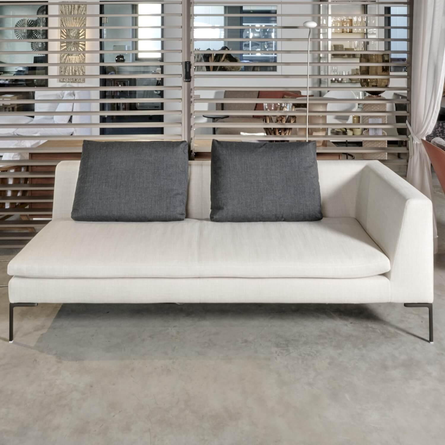 B&B Italia - Sofa Charles Endelement rechts  Stoff SUSA Farbe 2019101 Füße Nickel Bronzefarben - 8