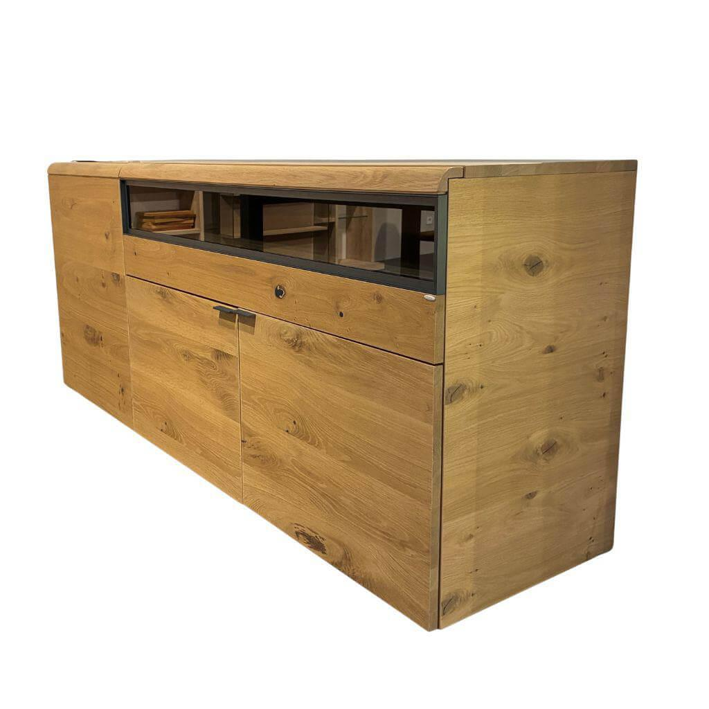 Voglauer - Sideboard Vcuben Wildeiche Rustico Schwarz Gestell Metall Anthrazit - 1