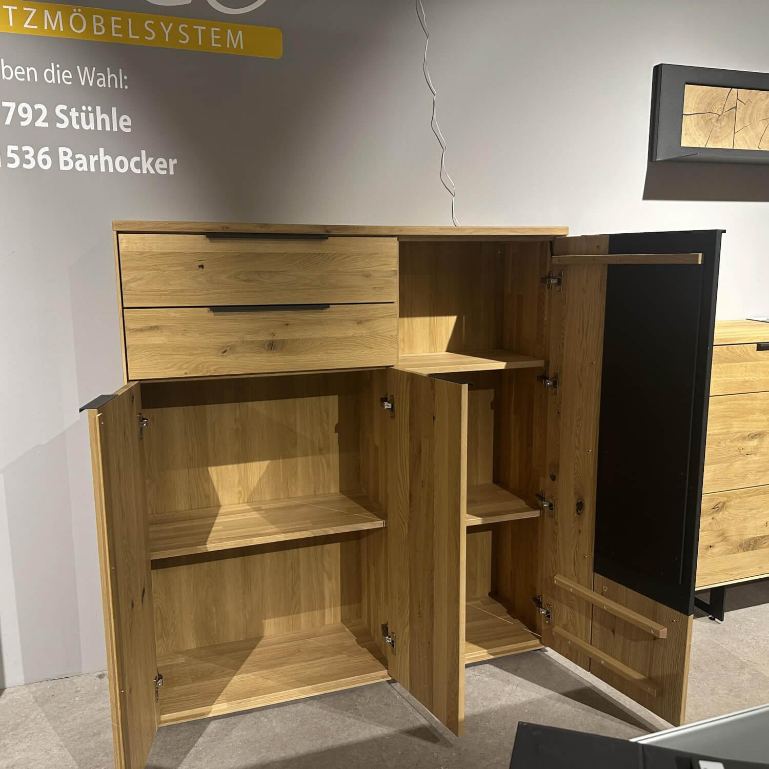 Wöstmann - Highboard Cortona Wildeiche Massiv Soft Gebürstet Inkl. Beleuchtung - 3