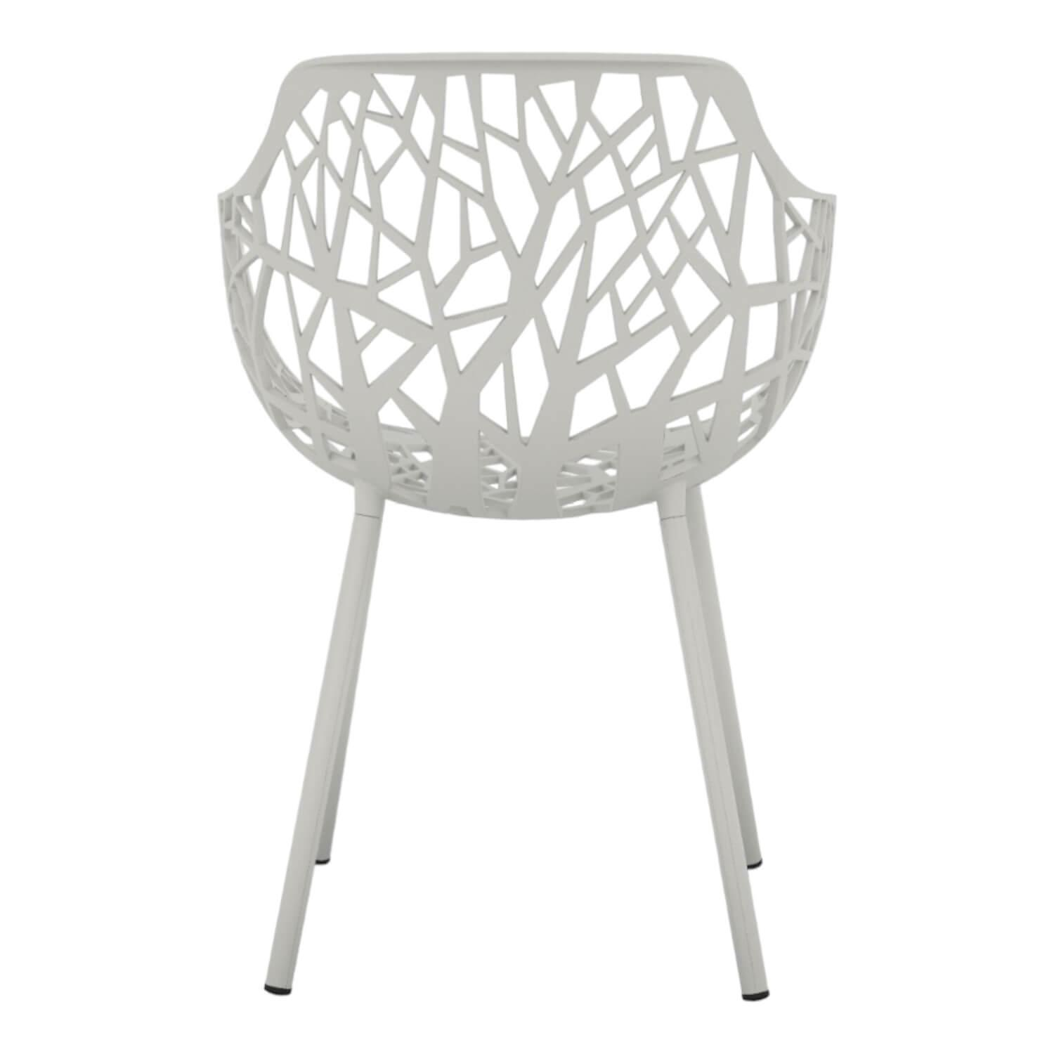 Fast - 4er-Set Stuhl Forest Dining Armchair White Weiß Aluminium - 3