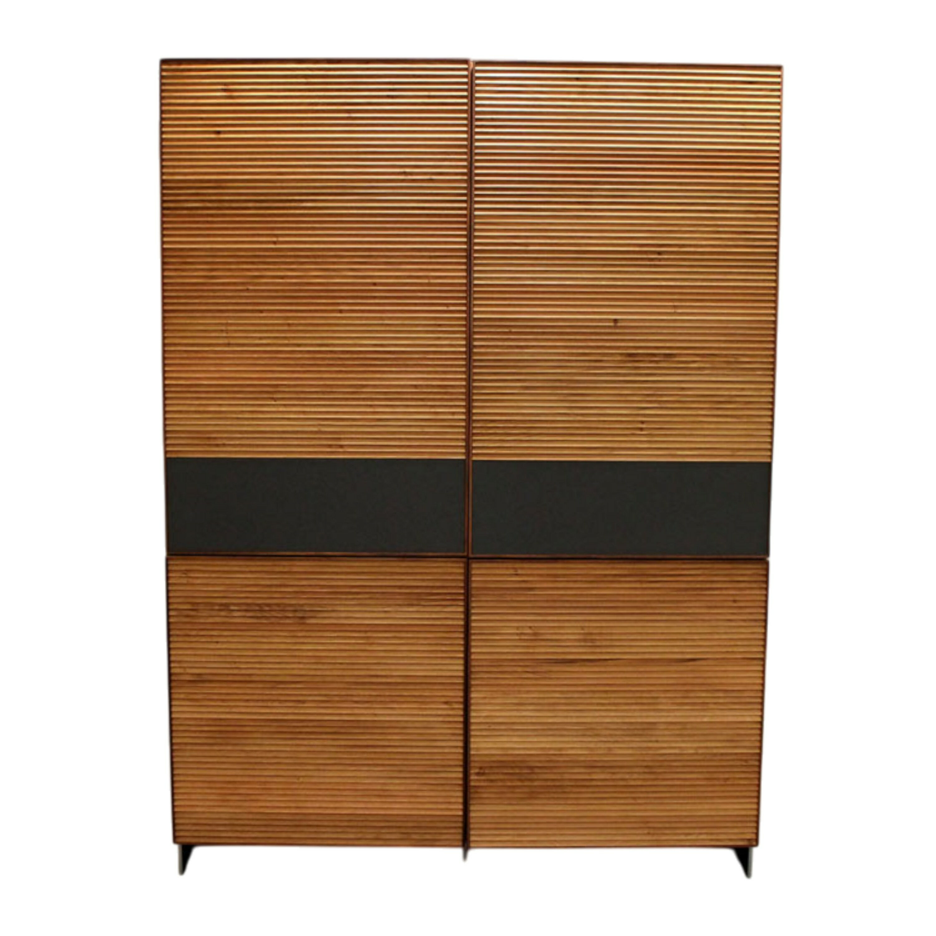Scholtissek - Geschirrschrank Tratum Knorrige Eiche Natur Geölt Kontrastleiste Nussbaum - 1