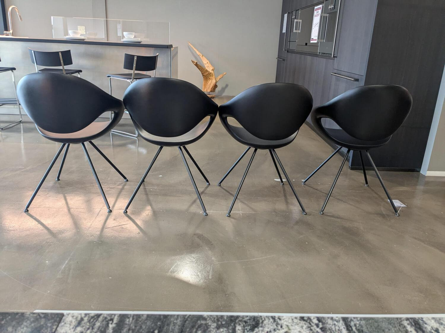 Tonon - 4er-Set Stuhl Moon Integralschaum Schwarz Füße Schwarz - 6