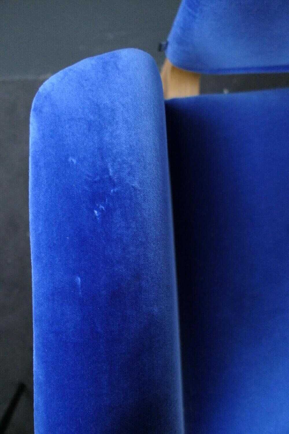 Stuhl Fino Stoff 130 Blau Füße Eiche Hell