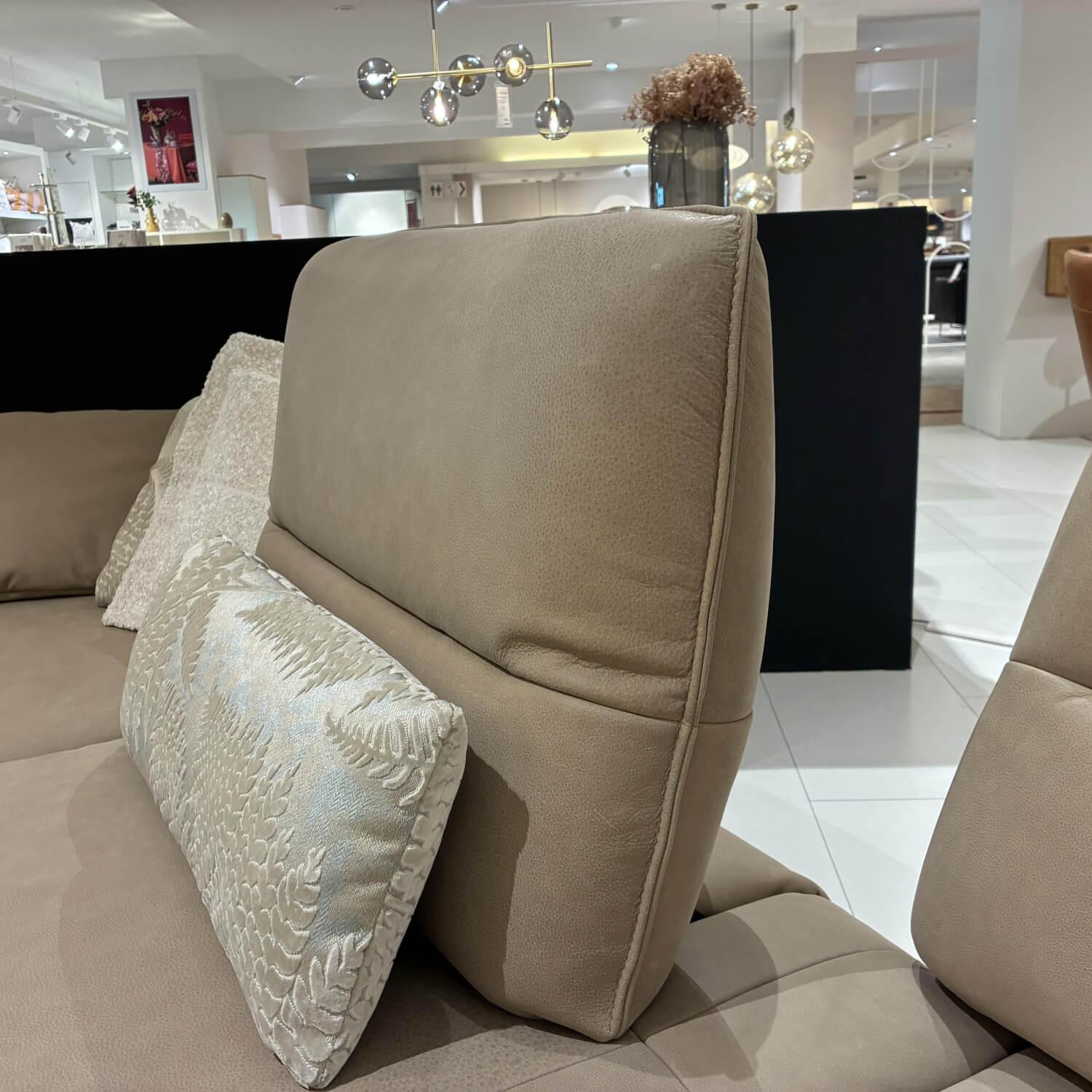 Koinor - Ecksofa Amy 2-Sitzer Leder A-India Jade Braun Füße Kunststoffgleiter - 7