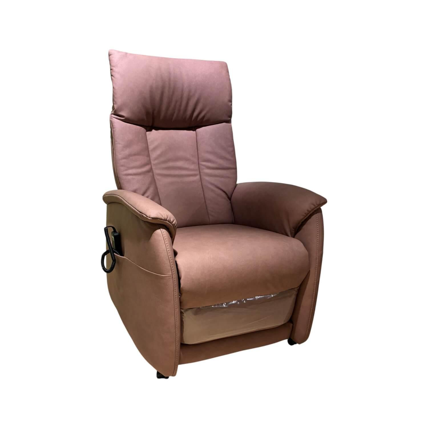 himolla - Relaxsessel 7068 Leder Leonessa Lachs Rosa Füße Rollen Schwarz Inklusive Herzwaage Und Aufstehhilfe - 1