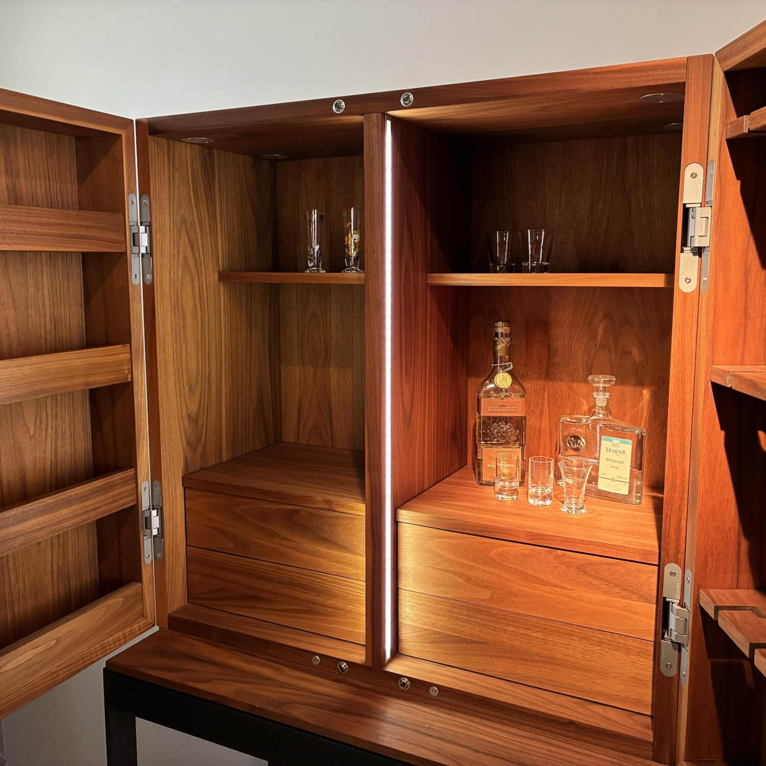 Riva1920 - Schrank Cambusa Fly Reserve Nussbaum Gestell Eisen Lackiert - 8