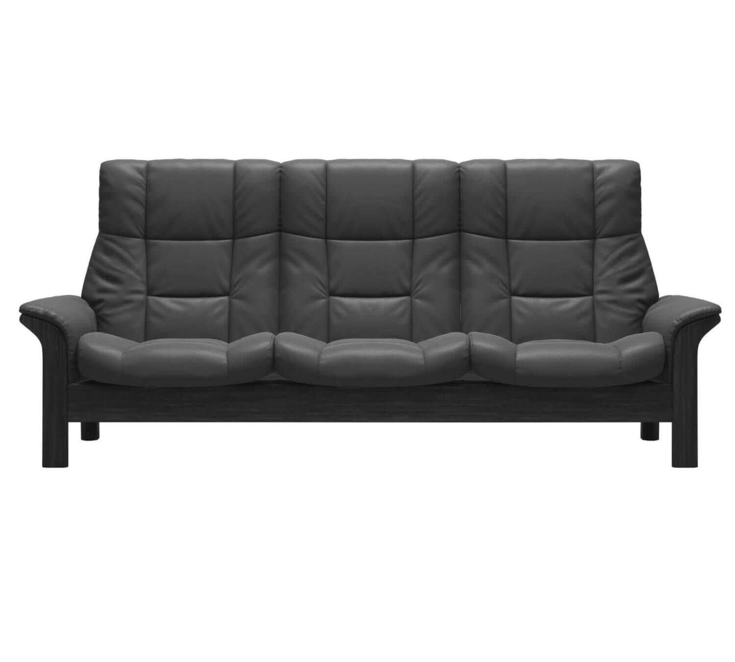 Stressless - Sofa Buckingham (L) Dreisitzer Hohe Rückenlehne Leder Noblesse Grau - 1