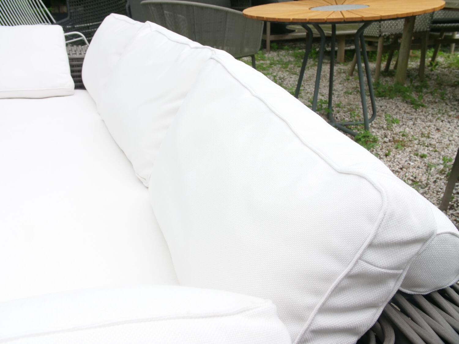 DEDON - Outdoor Sofa 3 Seater Paros Color Silt With Cushion Set Dry+ Plush Colors Linen Off White Including Roll - 4