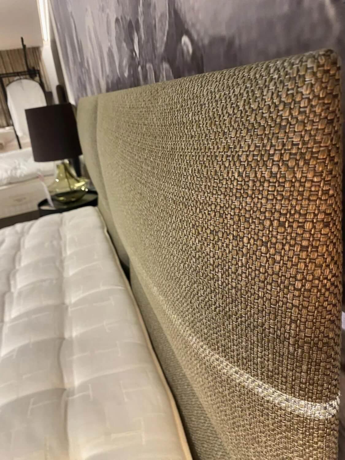 Treca Interiors - Polsterbett Portofino Stoff Tunis Olive Grün Füße Metall Schwarz Pulverbeschichtet Inklusive Matratzen - 5