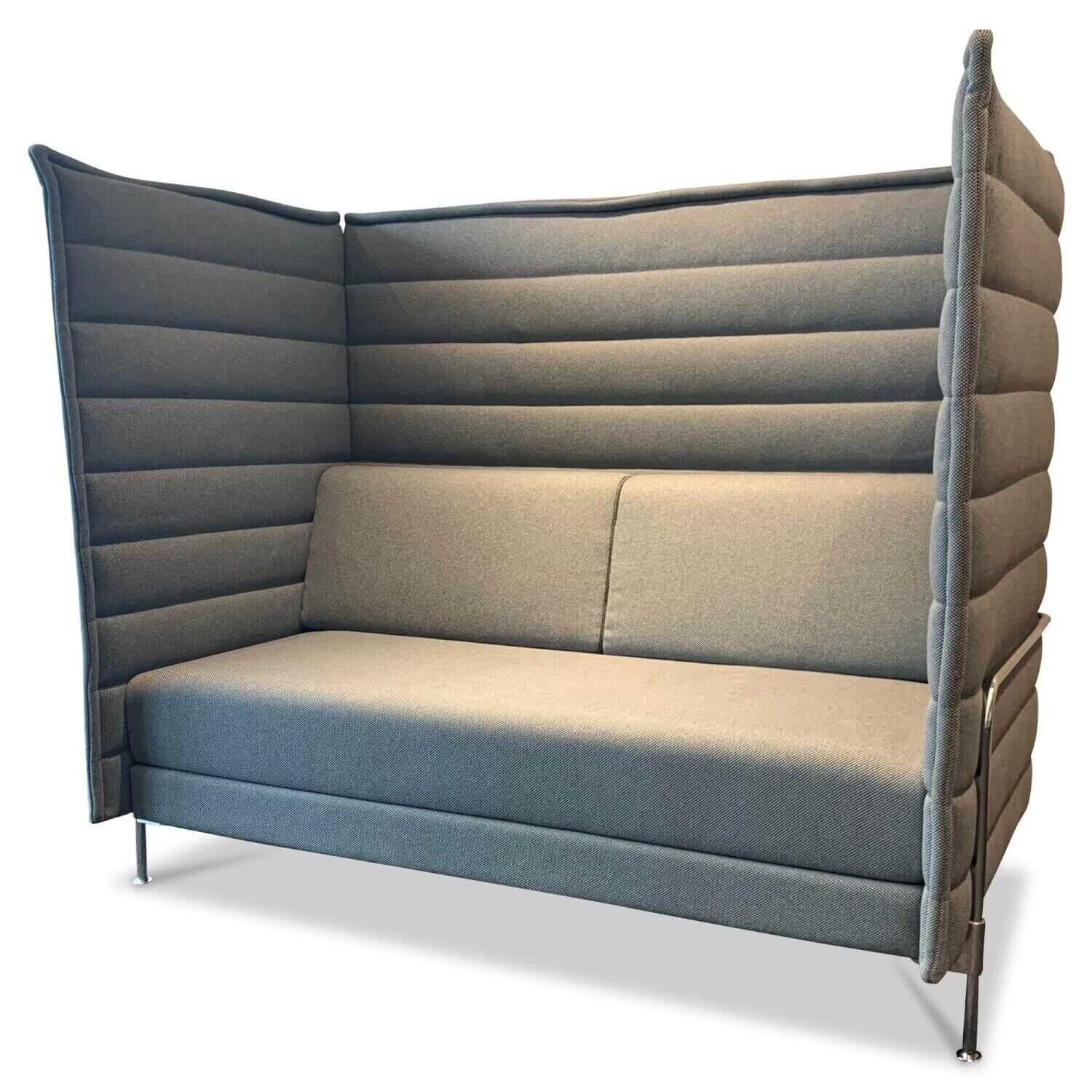 Vitra - Sofa Alcove Highback Zweisitzer Stoff Laser Eisblau Moorbraun - 1