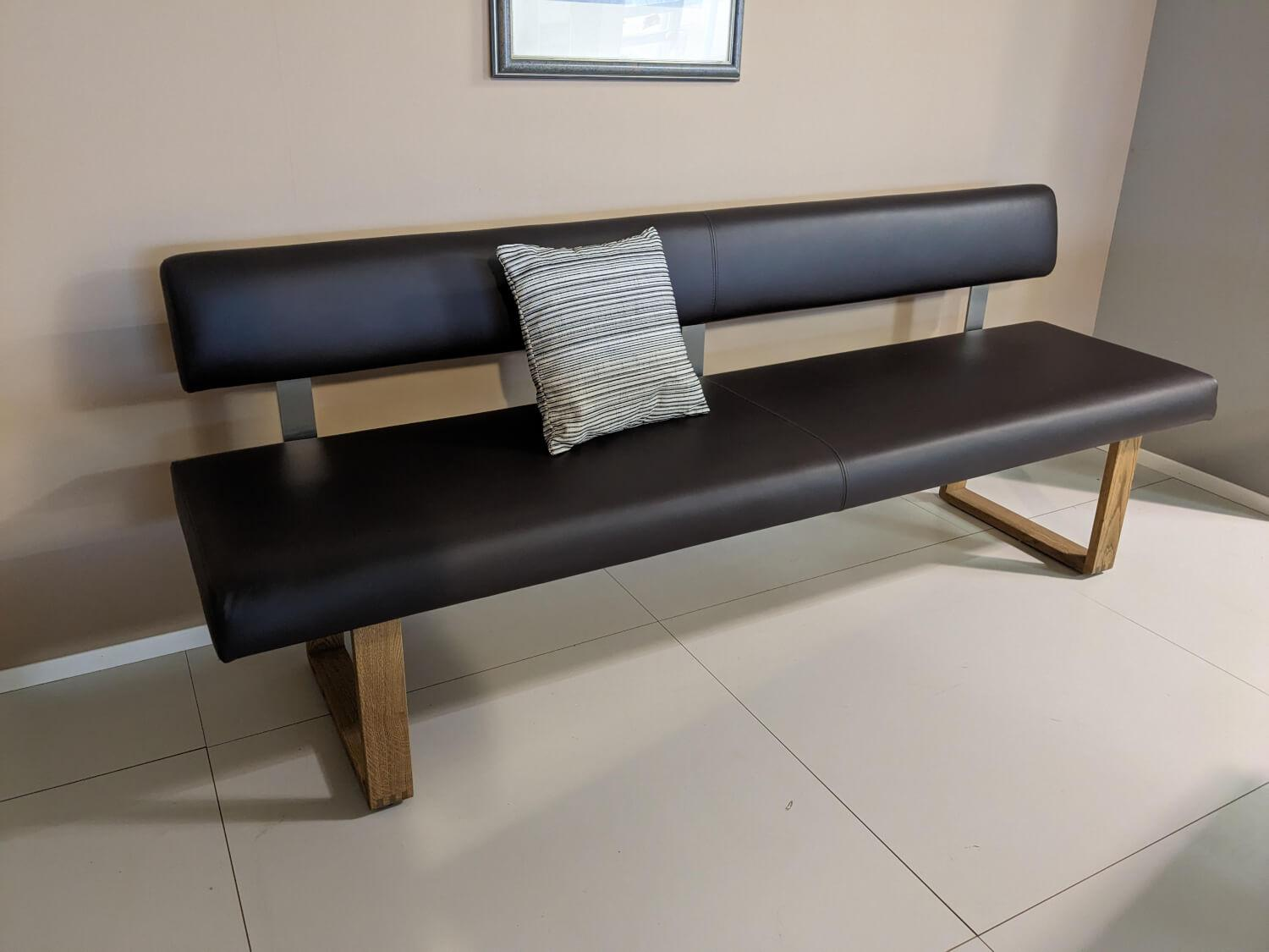 Anrei - Einzelbank Smart Leder Maron Braun Asteiche Barrique - 3