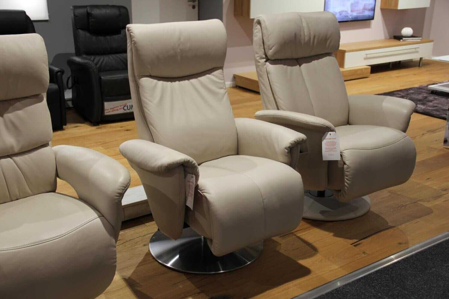 himolla - Relaxsessel 7532 XL Leder Beige Nebel mit mechanischer Verstellfunktion - 2