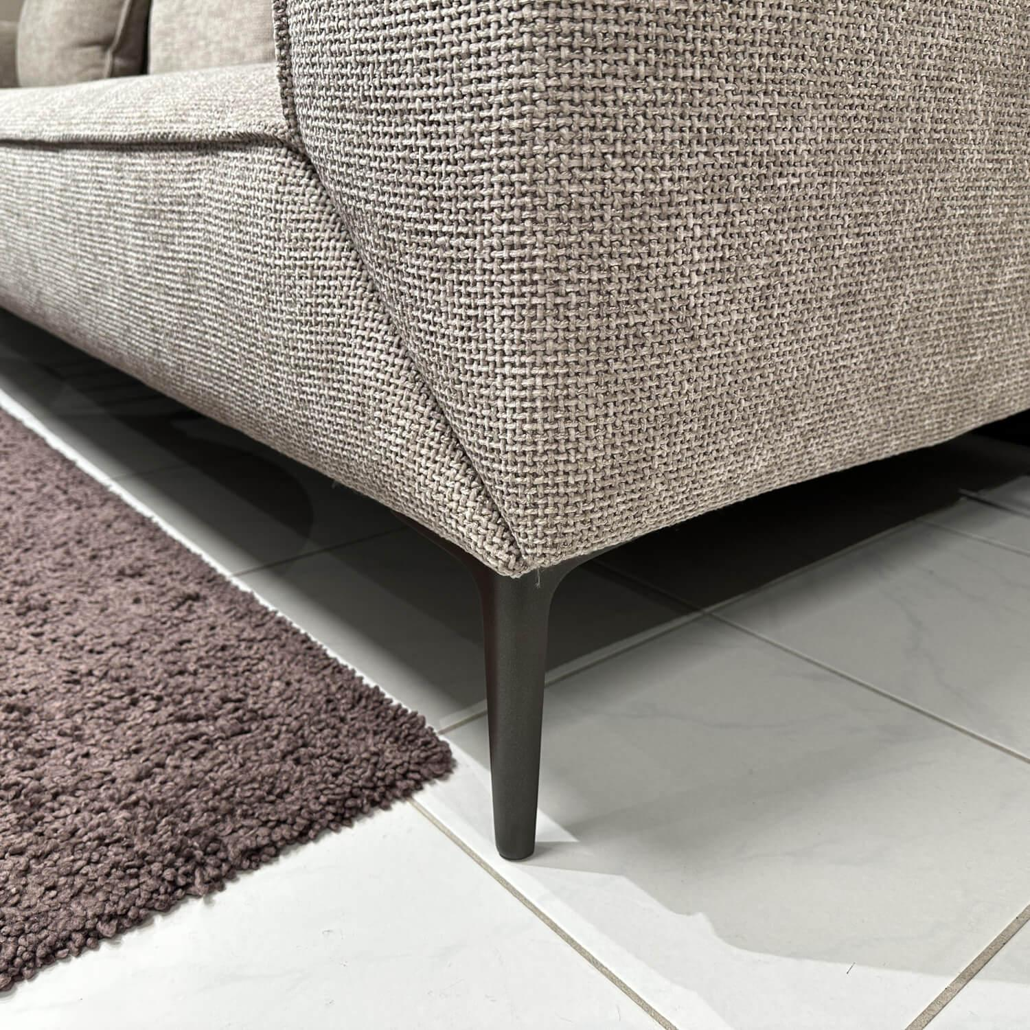 Jori - Wohnlandschaft Loungeville Landscape Stoff Axil C0003 Beige Braun Fuß Bronze Schwarz Matt Lackiert Mit Kissen - 7