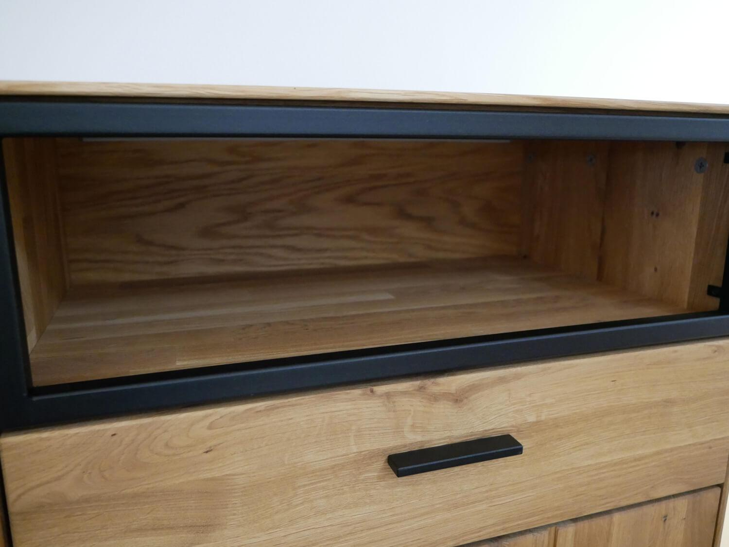 Natura - Highboard Blackpool Eiche Massiv Natur Geölt mit Beleuchtung - 3