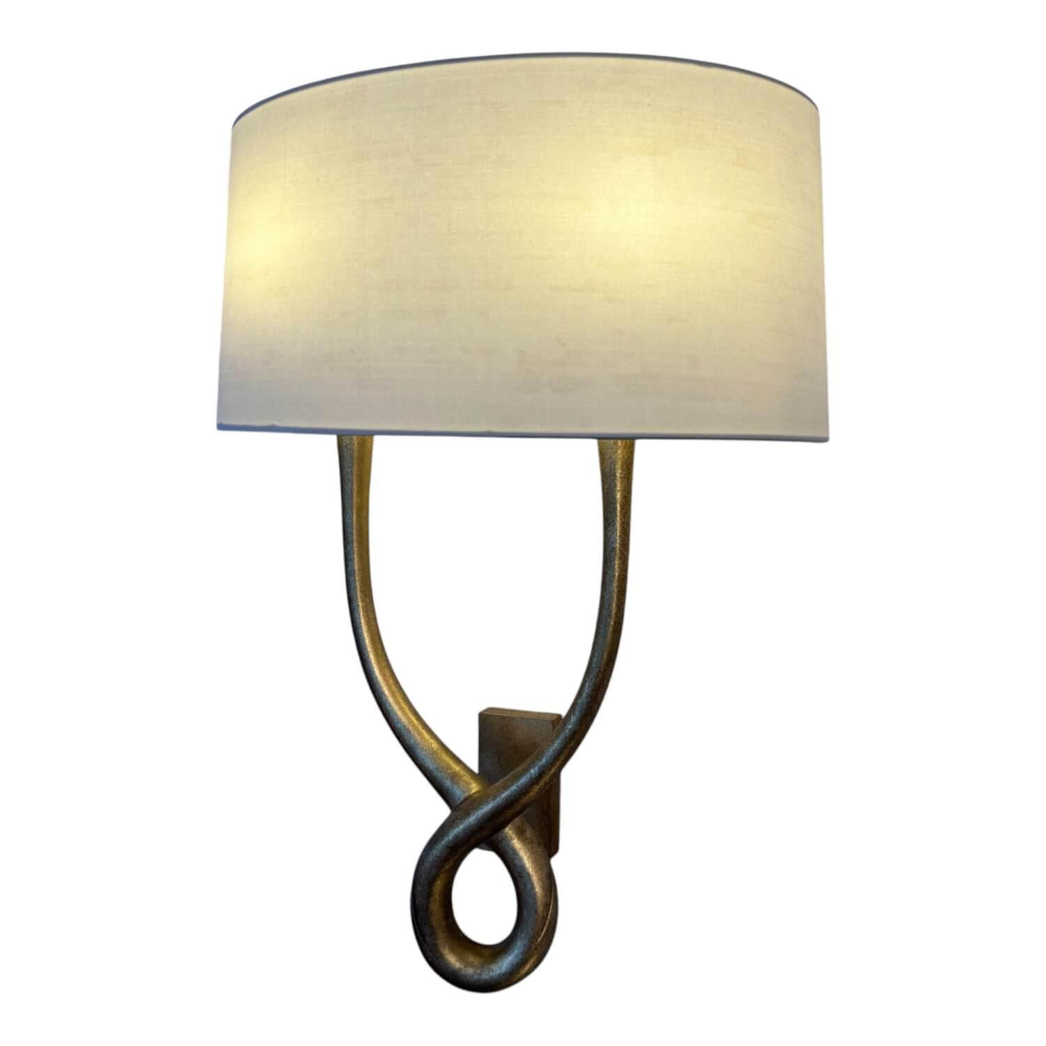 Porta Romana - Wandleuchte Organic Loops Wall Light Schirm Leinen Creme Metall Gold - 1