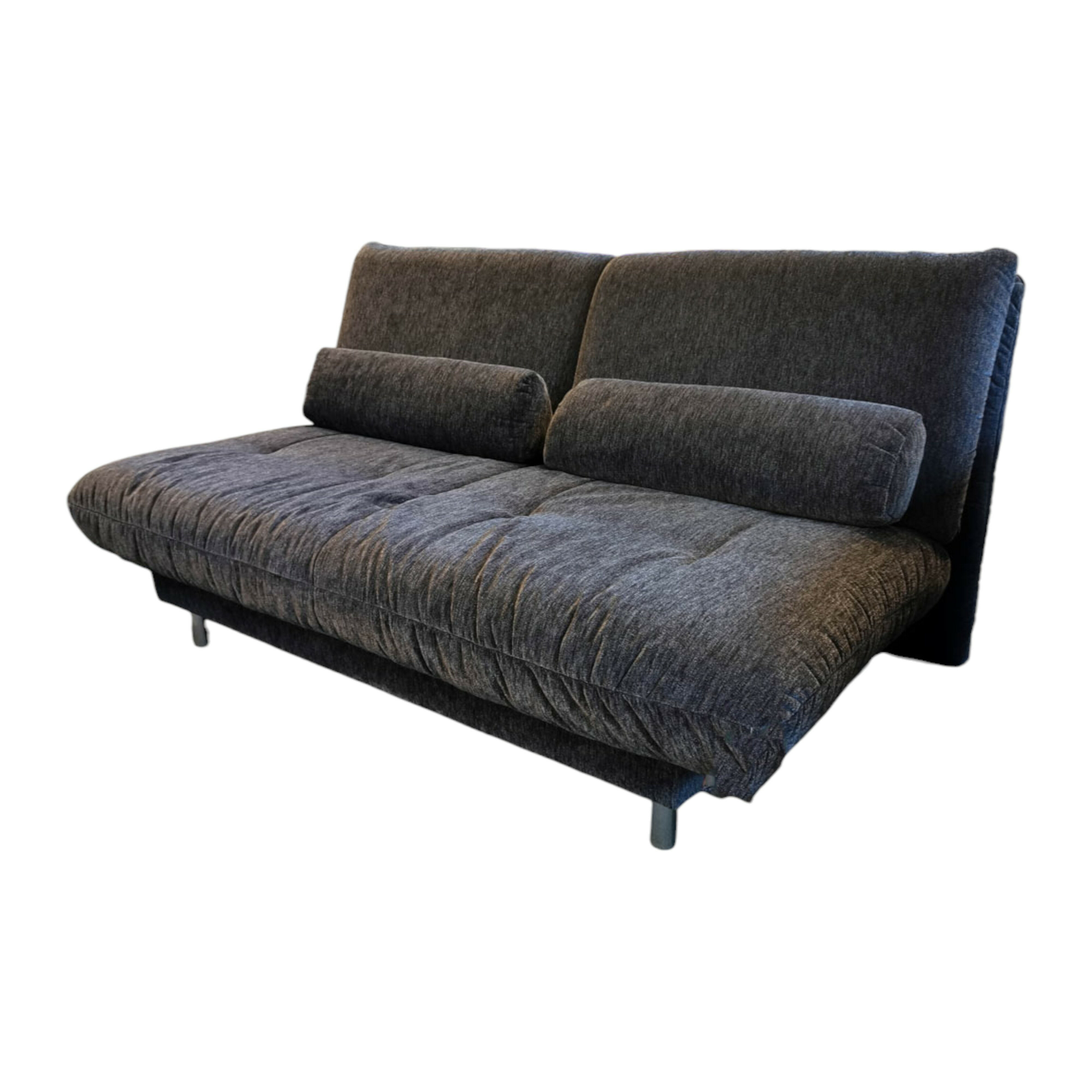 Brühl - 2-Sitzer Schlafsofa Quint Stoff 2065 0099 Schwarz Gestell Metall Verchromt - 1