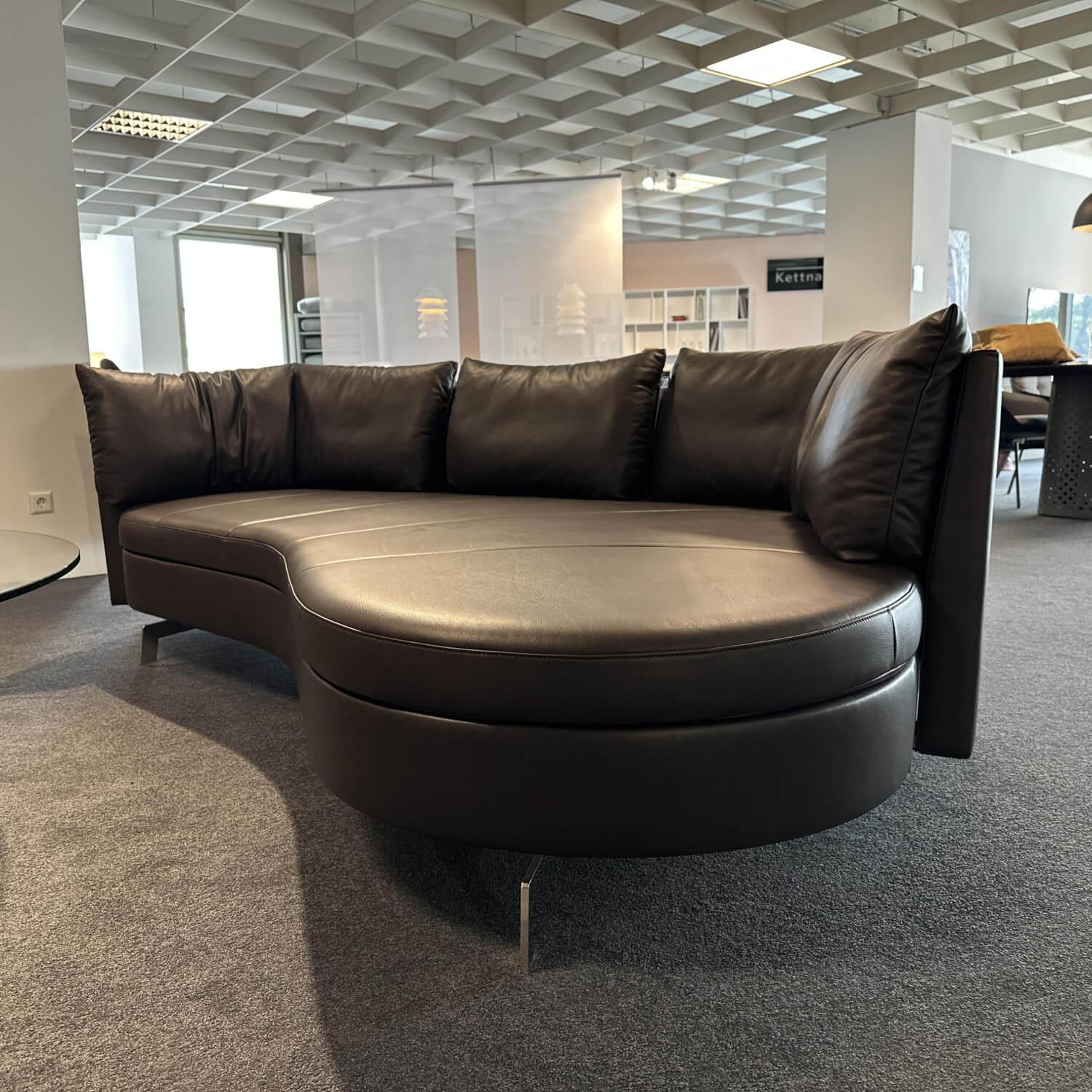 De Sede - Sofa DS-167 Leder Select 2477 Cigarro Braun Füße Edelstahl Poliert Rücken Umlaufend Verschiebbar - 10