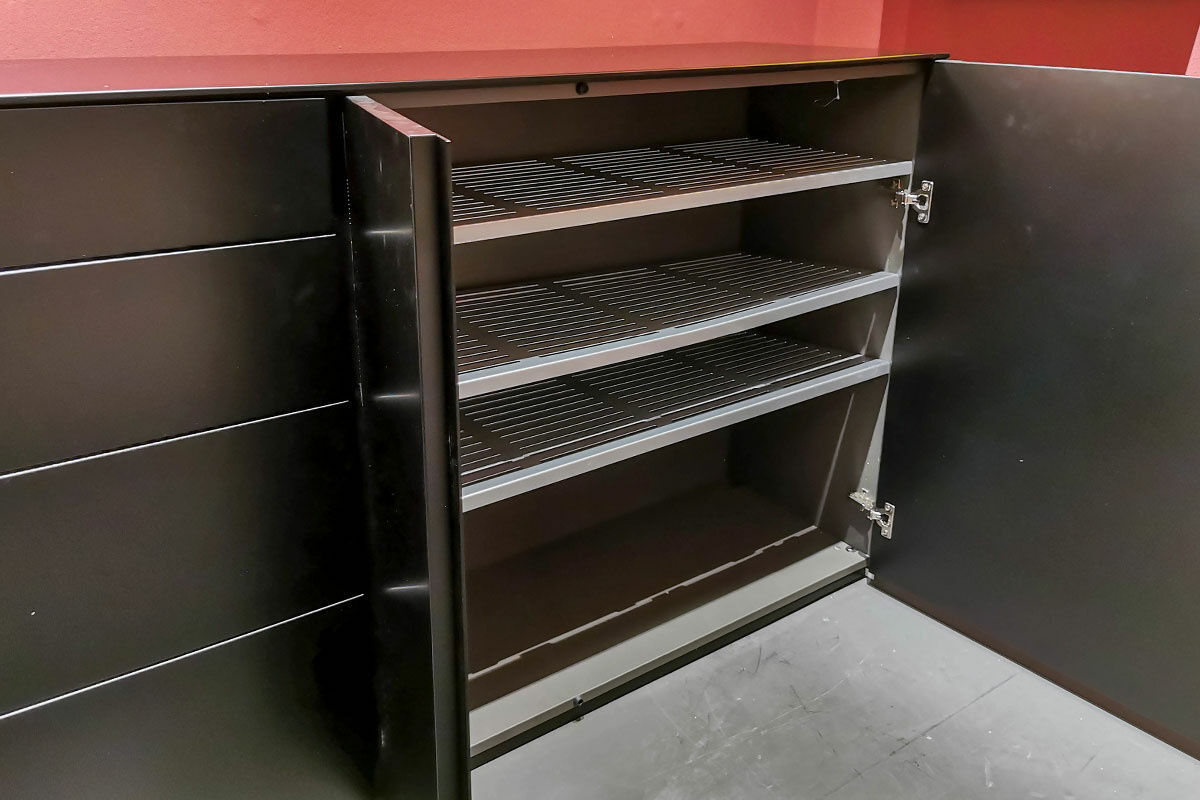 Schönbuch - Sideboard Stripes MDF Schwarz Lackiert Inklusive Schuhböden Lochblech - 8
