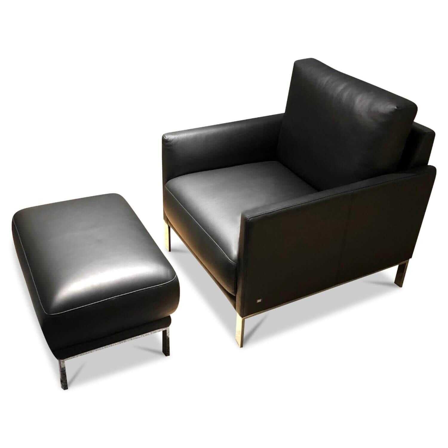 rolf-benz-cara-sessel-cara-leder-40-schwarz-mit-hocker-f369ee8f98dc Rolf Benz - Sessel Cara Leder 40 Schwarz mit Hocker - 1