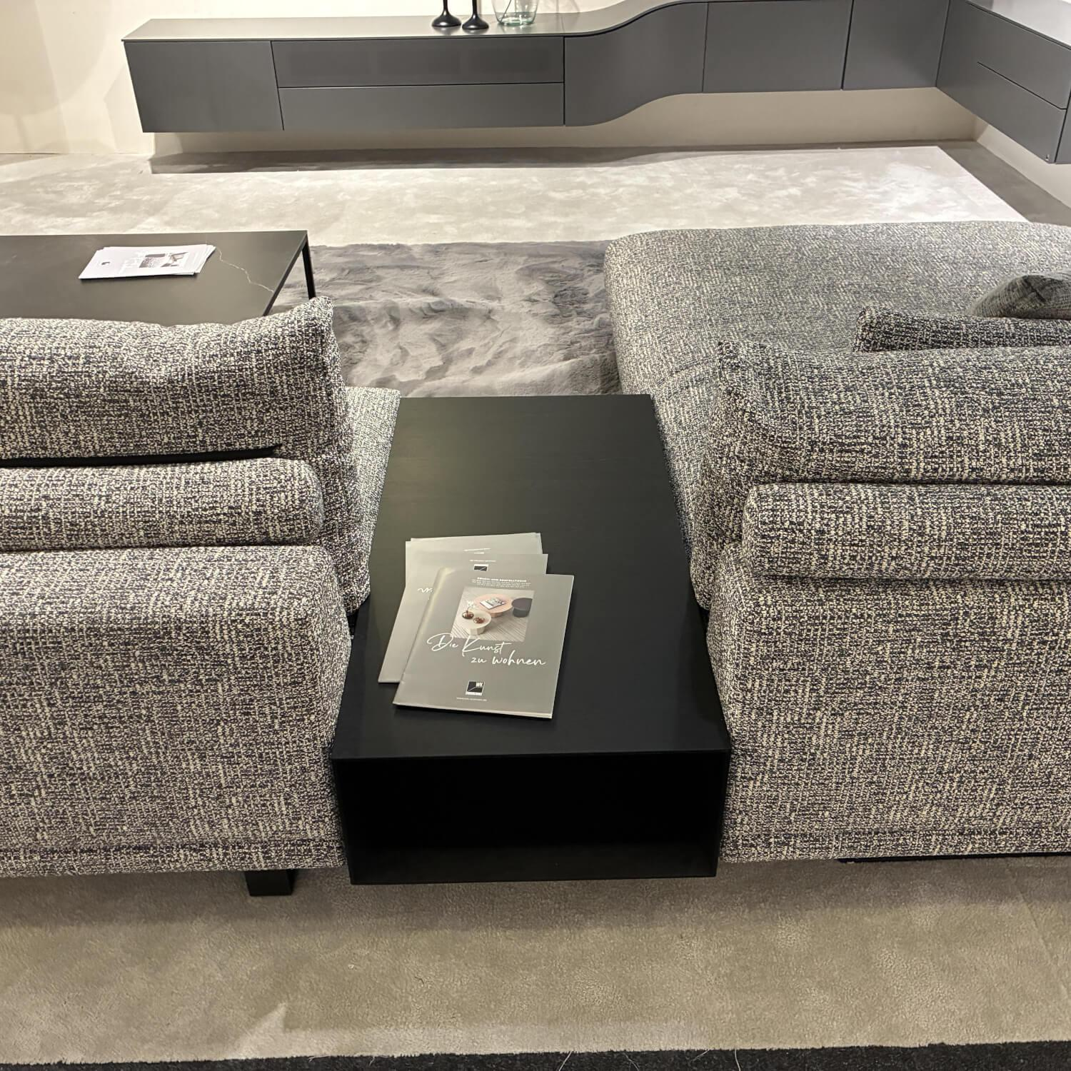 WK Wohnen - Sofa WK 590 Stoff Nizza 92 Stahl Grau Metallkufe U Flach Schwarz - 4