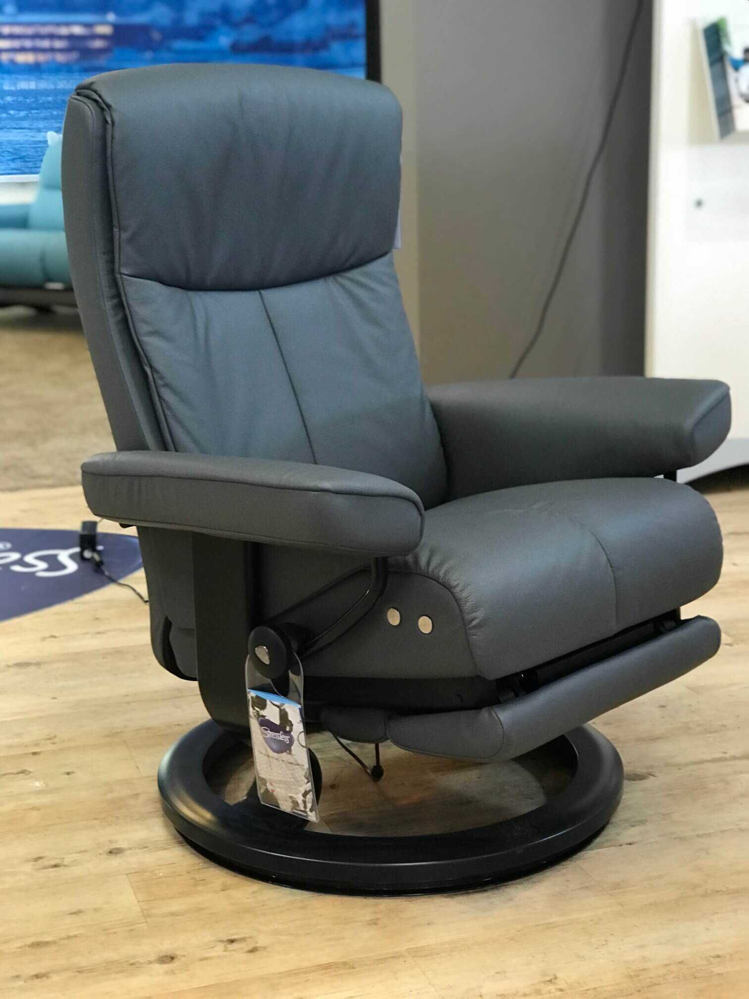 8155 Stressless - Sessel Peace M Leder Grau Batick LegComfort - 3