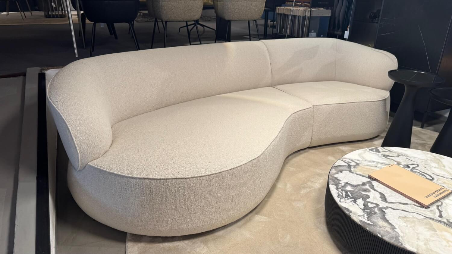 Bielefelder Werkstätten - Sofa Nimbo Stoff BW 1775 676 Queen Weiß Beige Inklusive Hocker Nimbo - 6